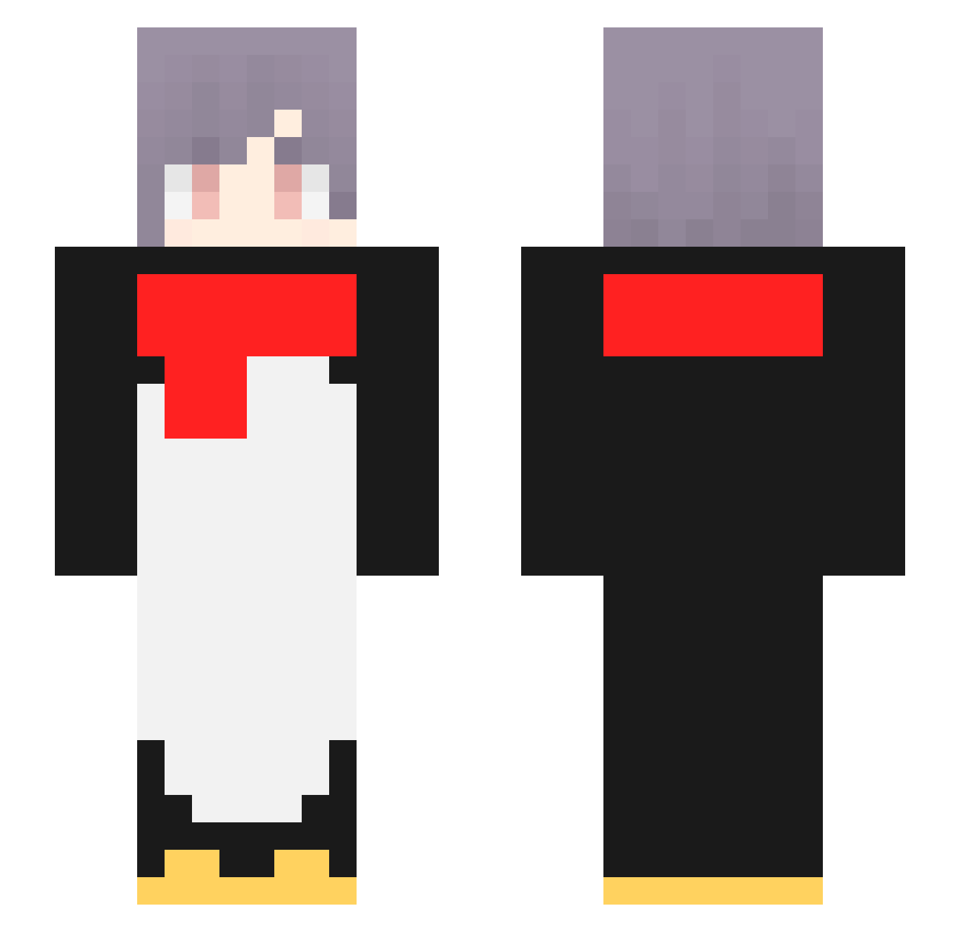 lanterngrass Minecraft skin, front and back view