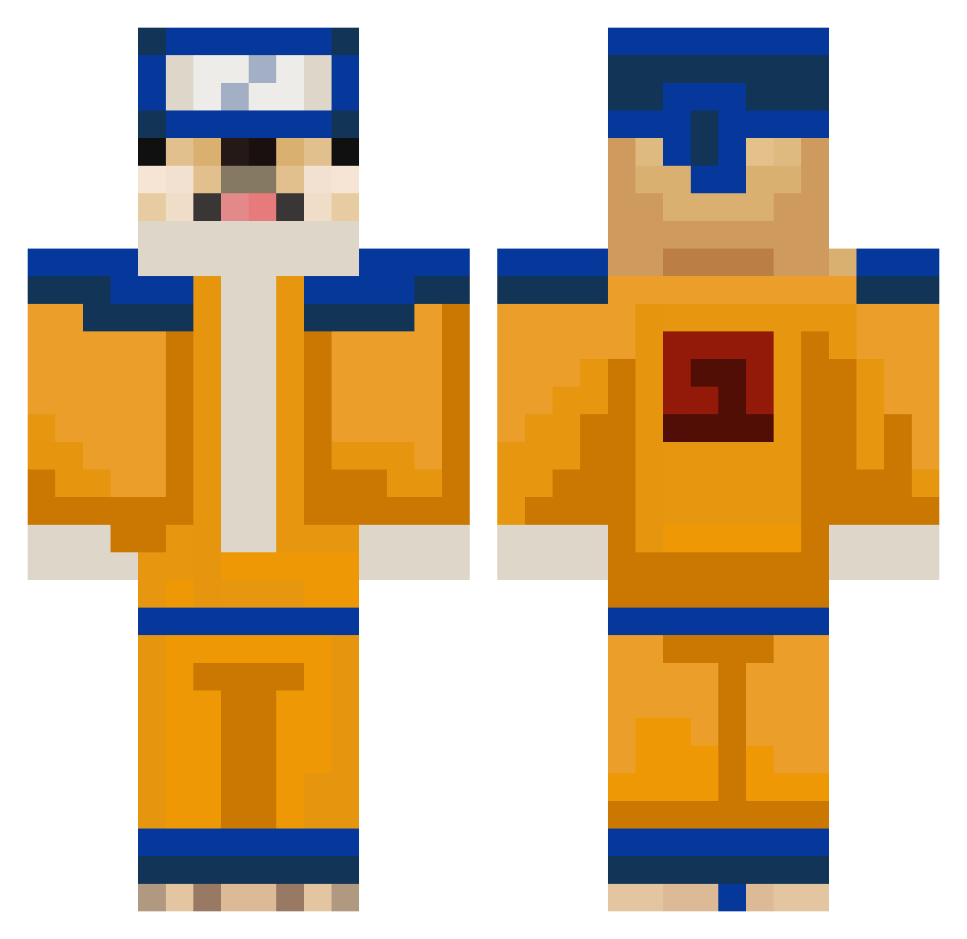 StaffFac Minecraft skin, front and back view