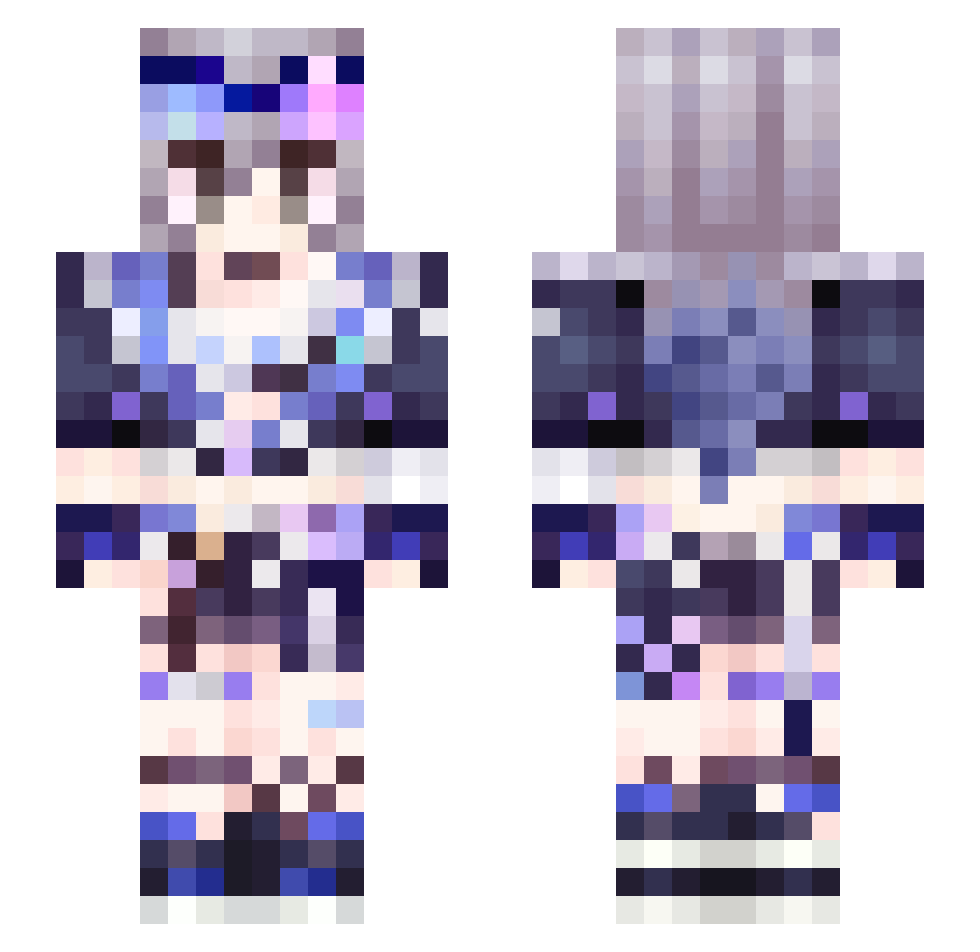 huxjhdf Minecraft skin, front and back view