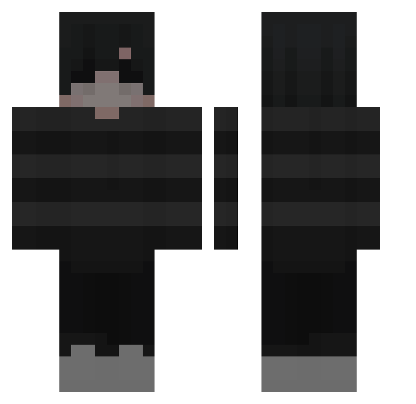 PuDeG Minecraft skin, front and back view