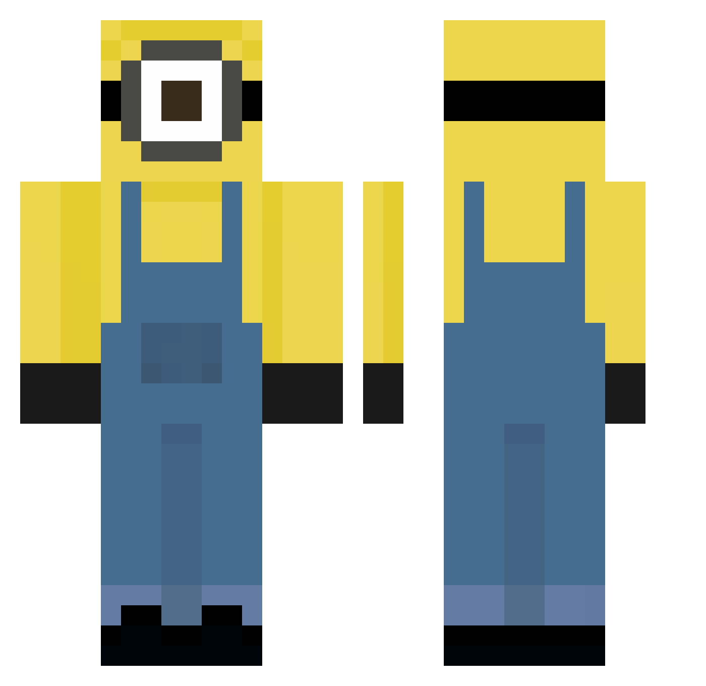 Saxzn Minecraft skin, front and back view