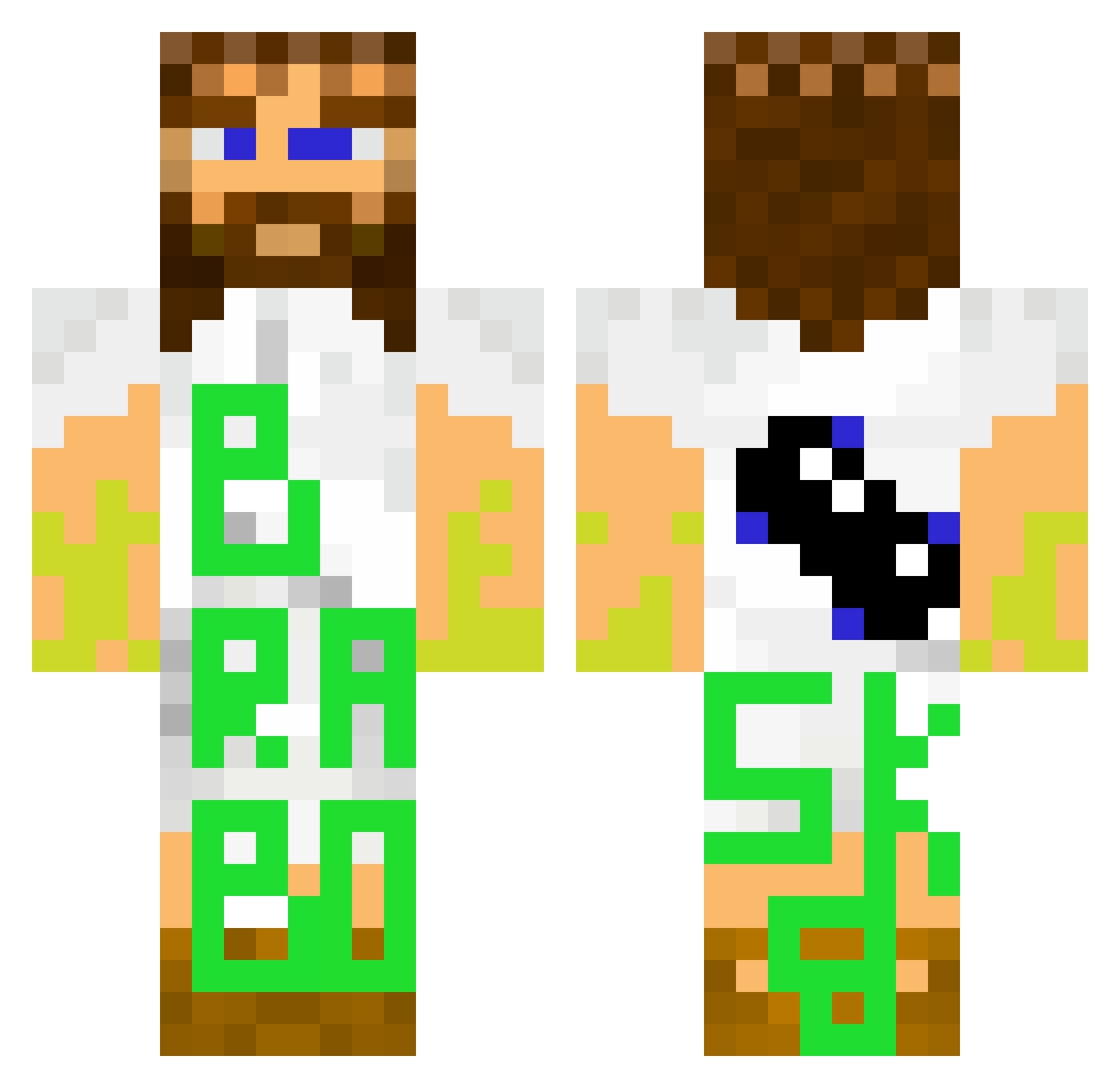 gzusSkatista Minecraft skin, front and back view