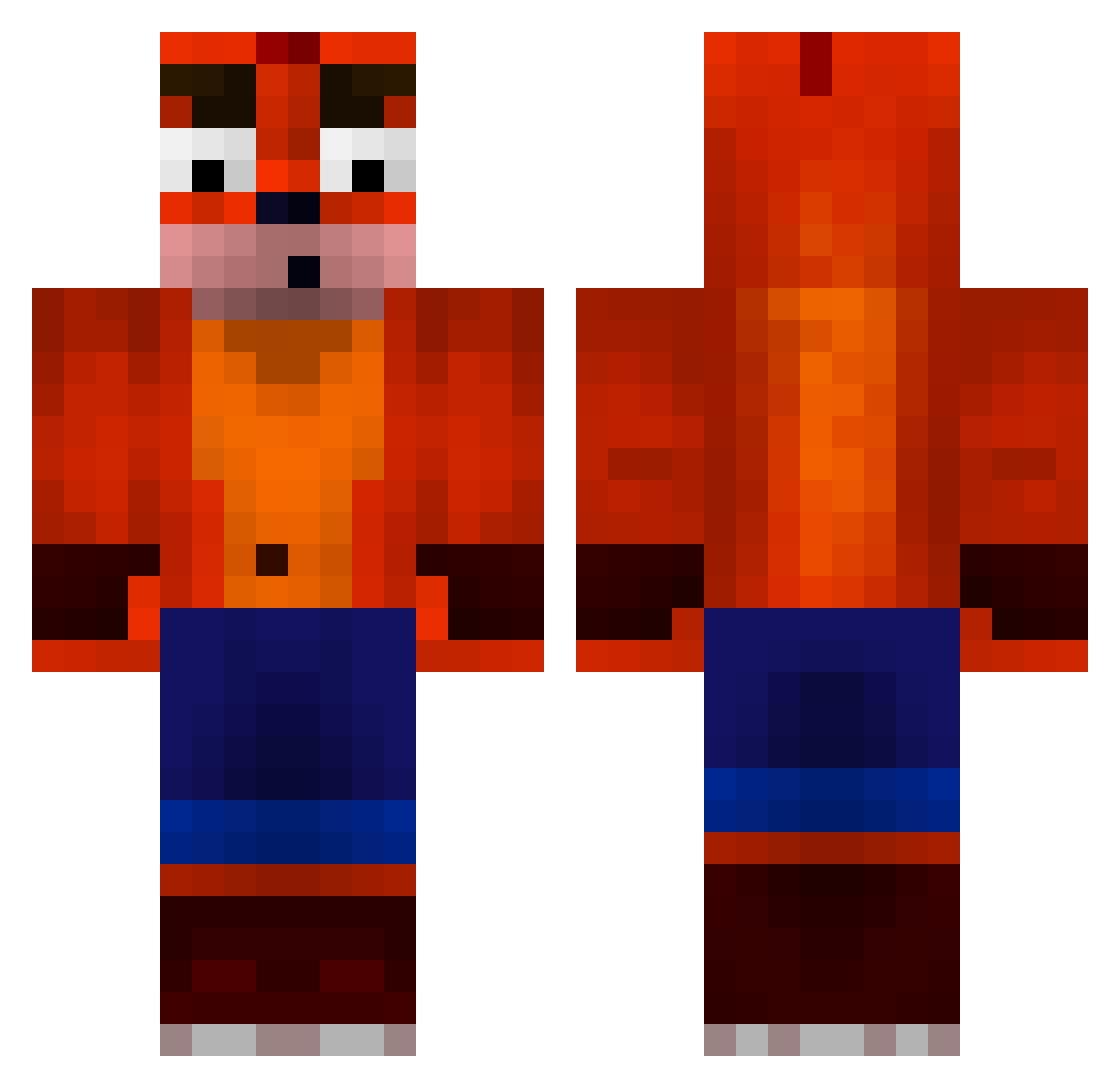 URIOL11 Minecraft skin, front and back view