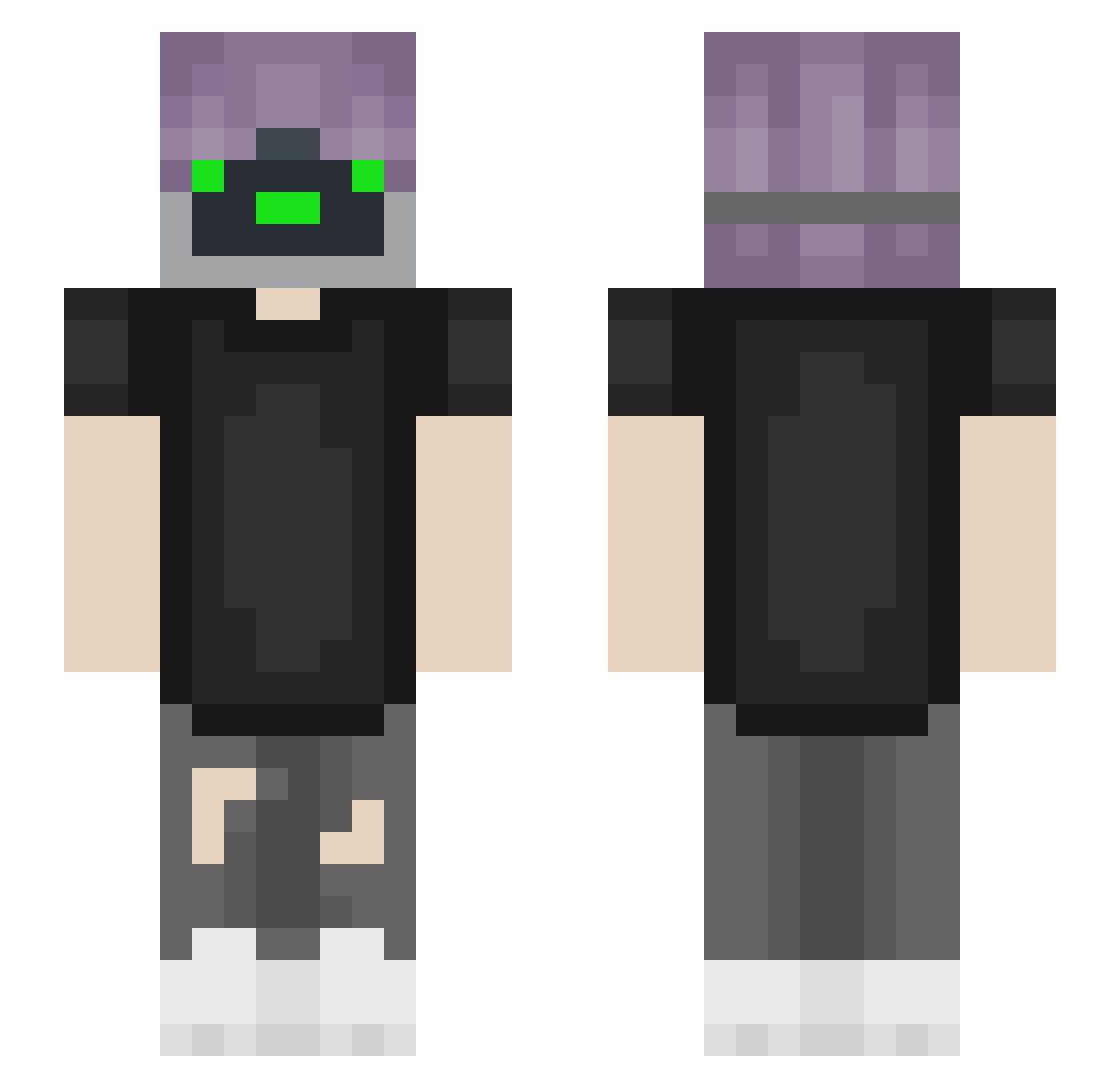 Simulator Minecraft skin, front and back view
