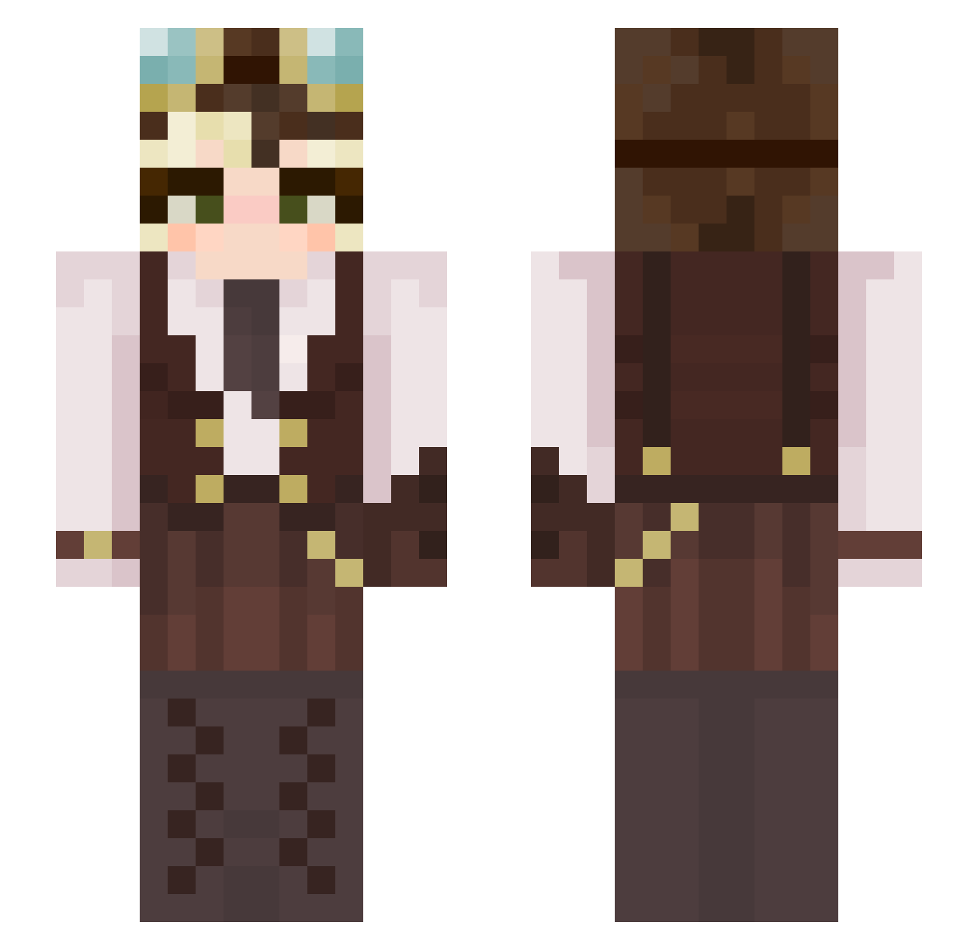 peaNat Minecraft skin, front and back view