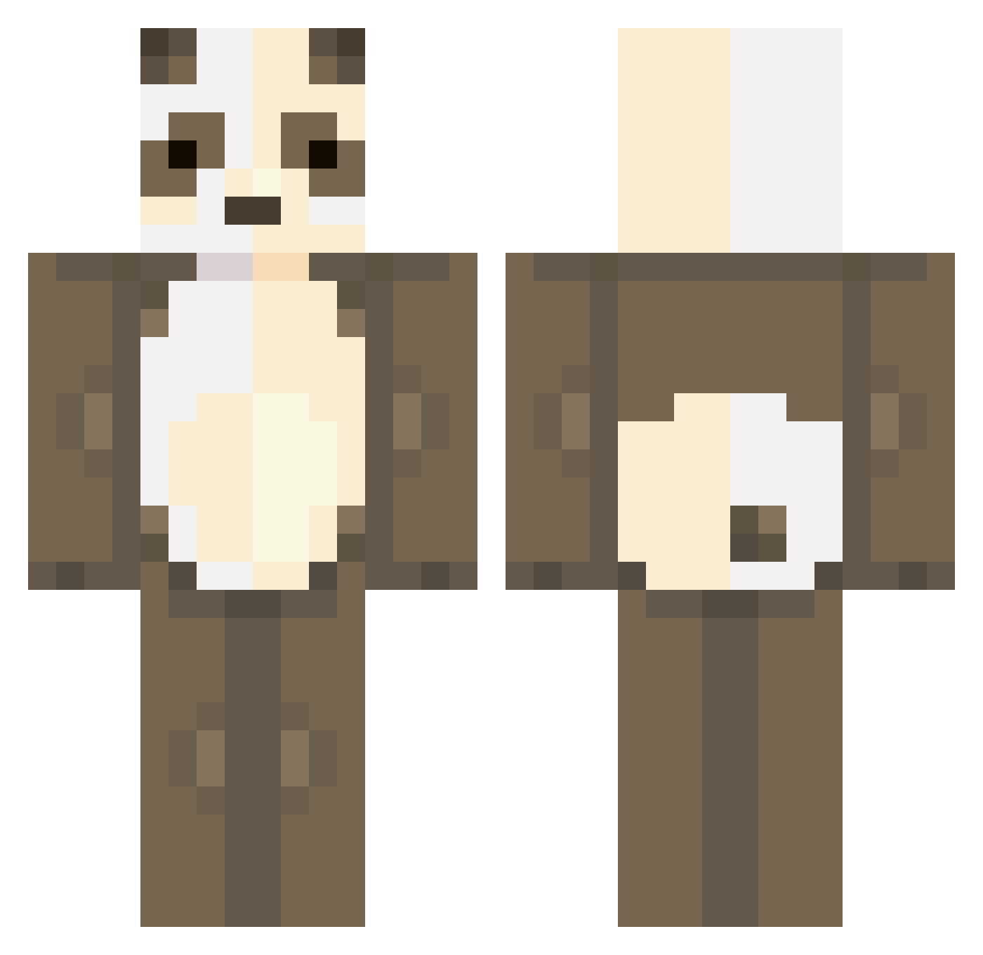 st_gin Minecraft skin, front and back view