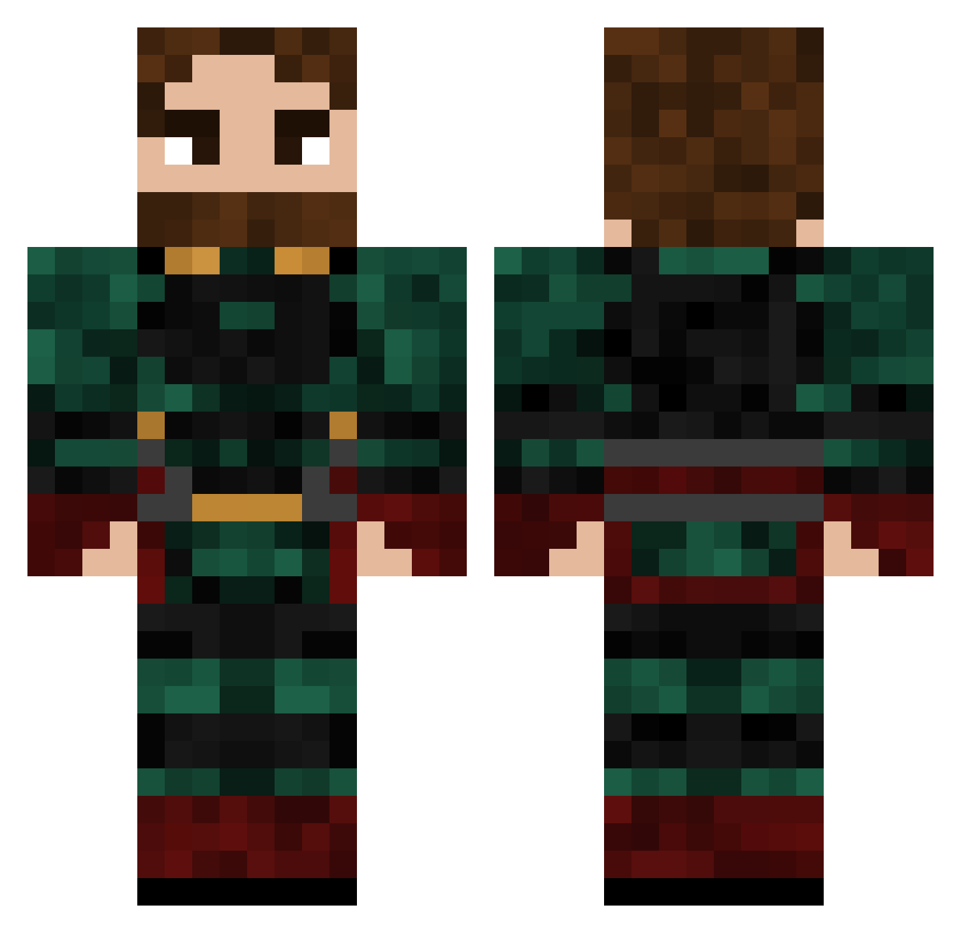 MrWolf1537 Minecraft skin, front and back view