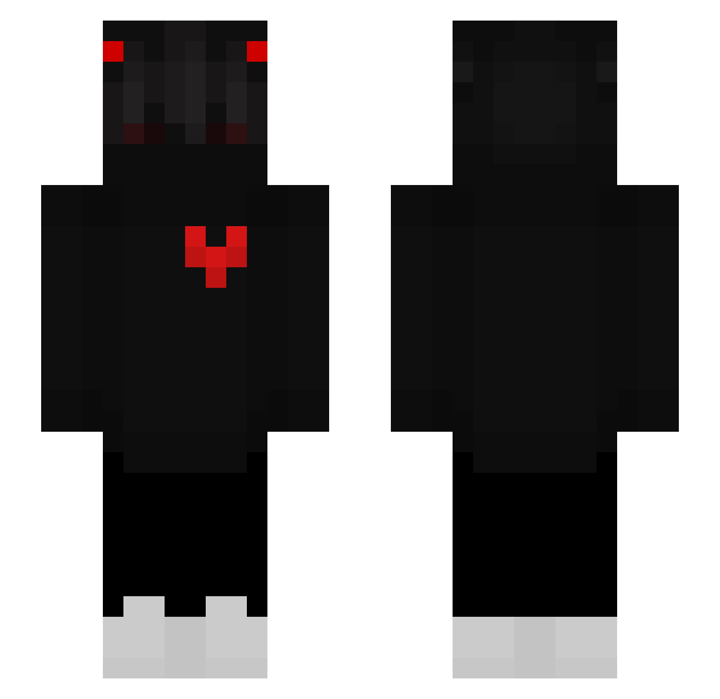 Xquim Minecraft skin, front and back view
