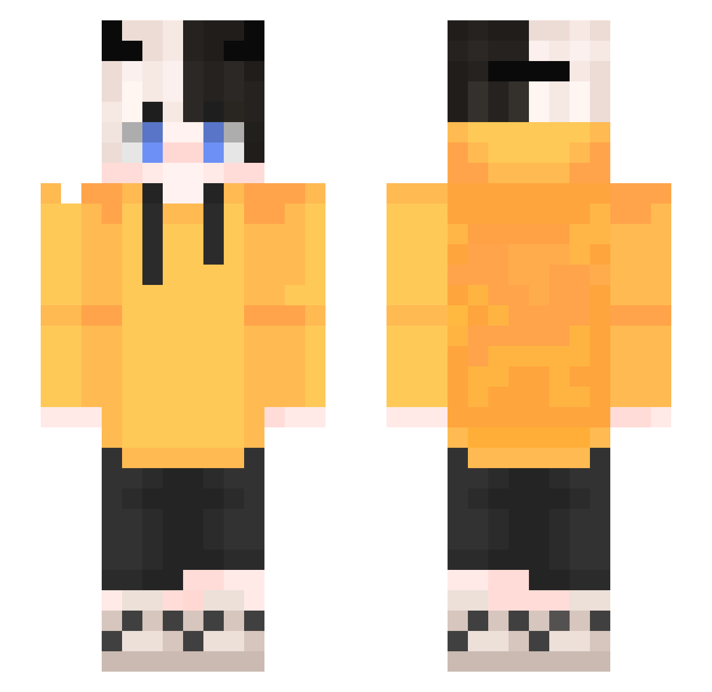SkynetD Minecraft skin, front and back view