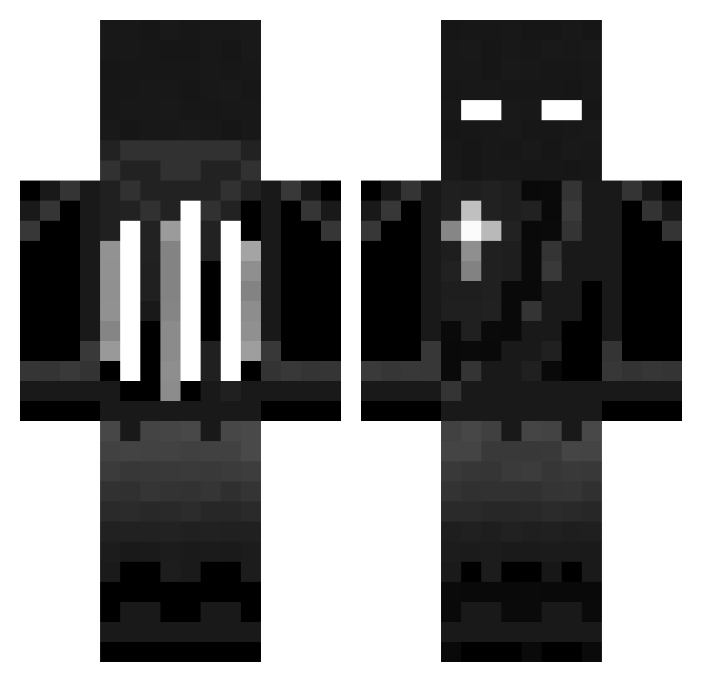 vlnz Minecraft skin, front and back view