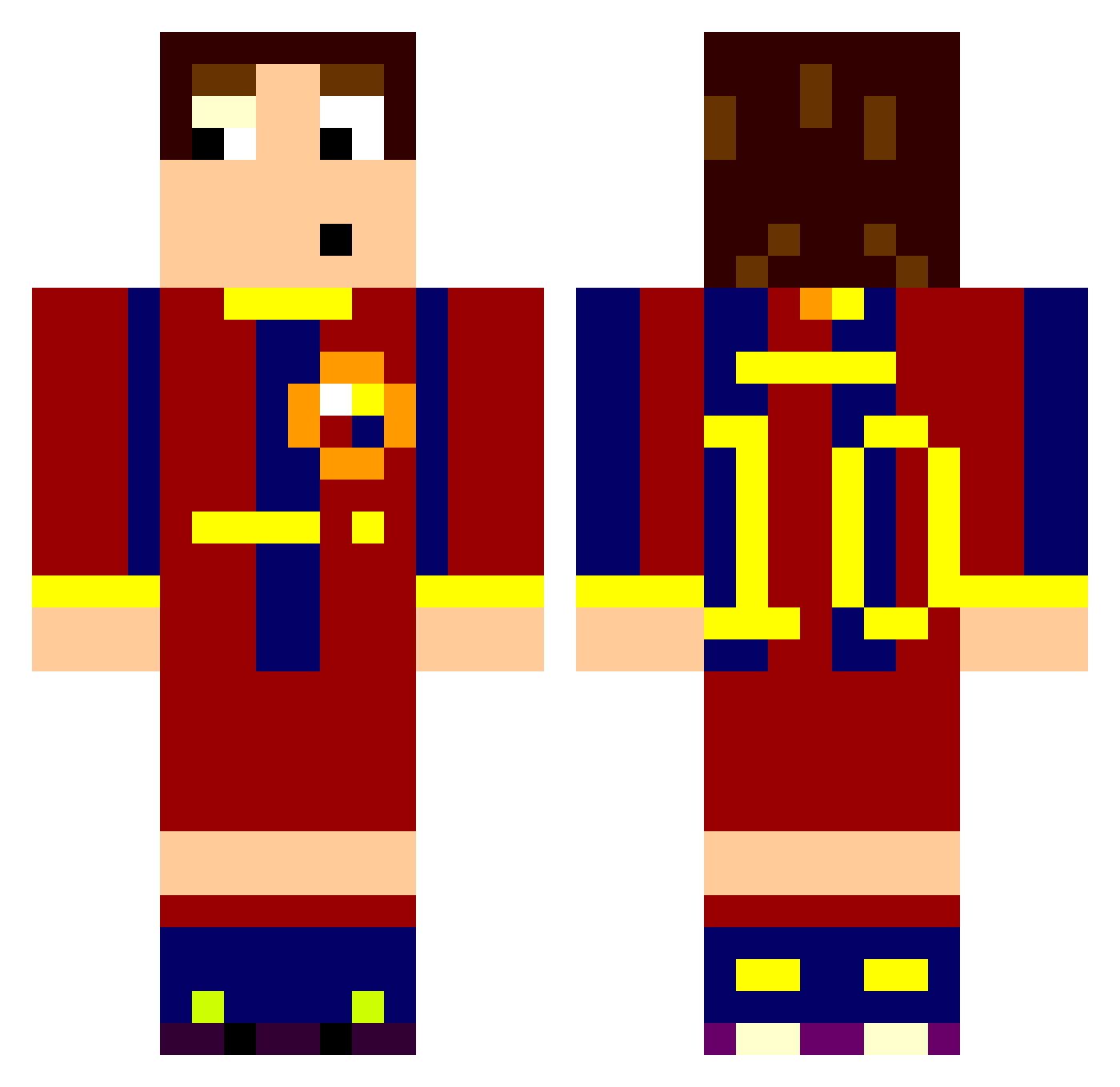 oleo Minecraft skin, front and back view
