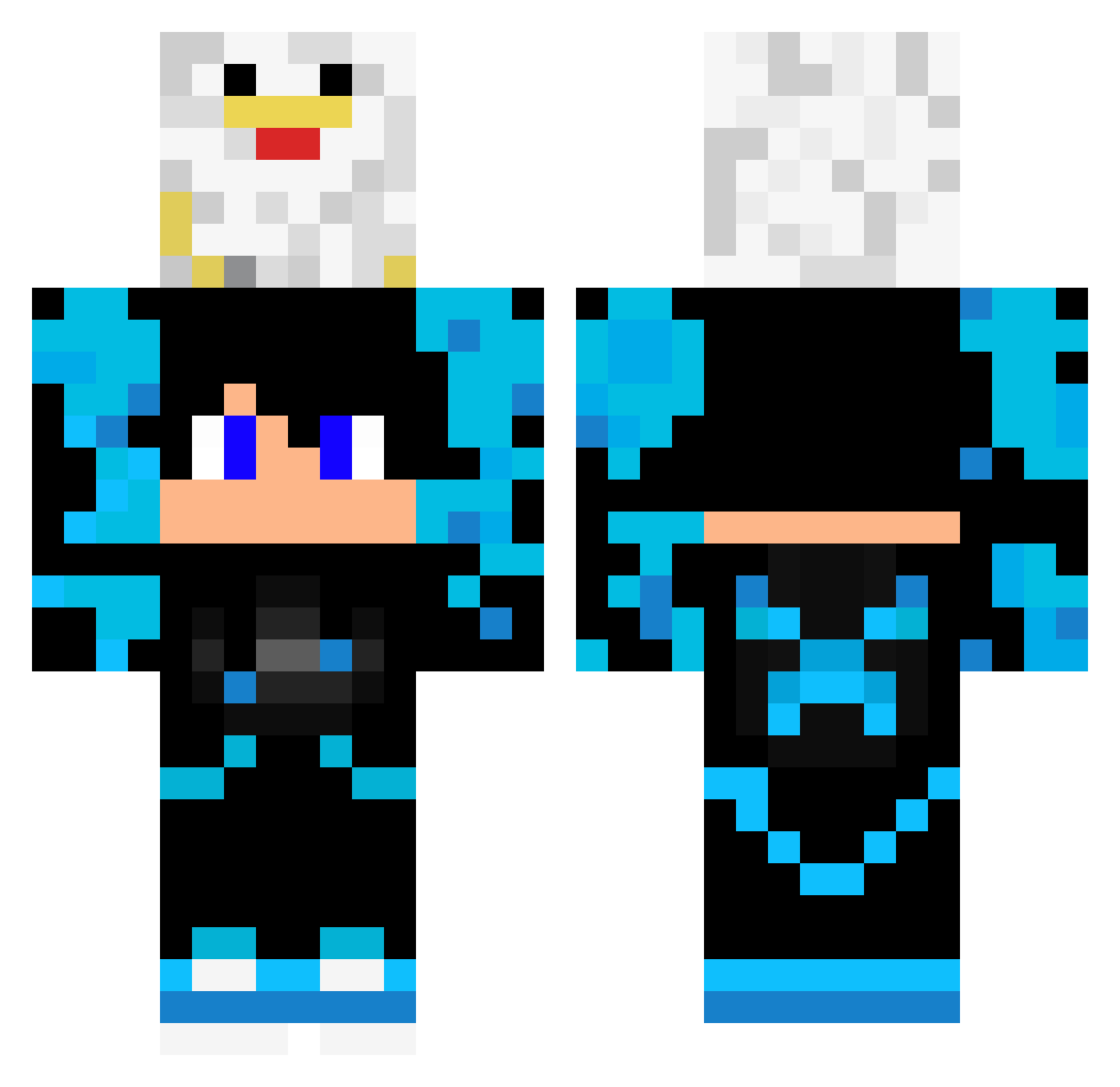 Zrathe Minecraft skin, front and back view