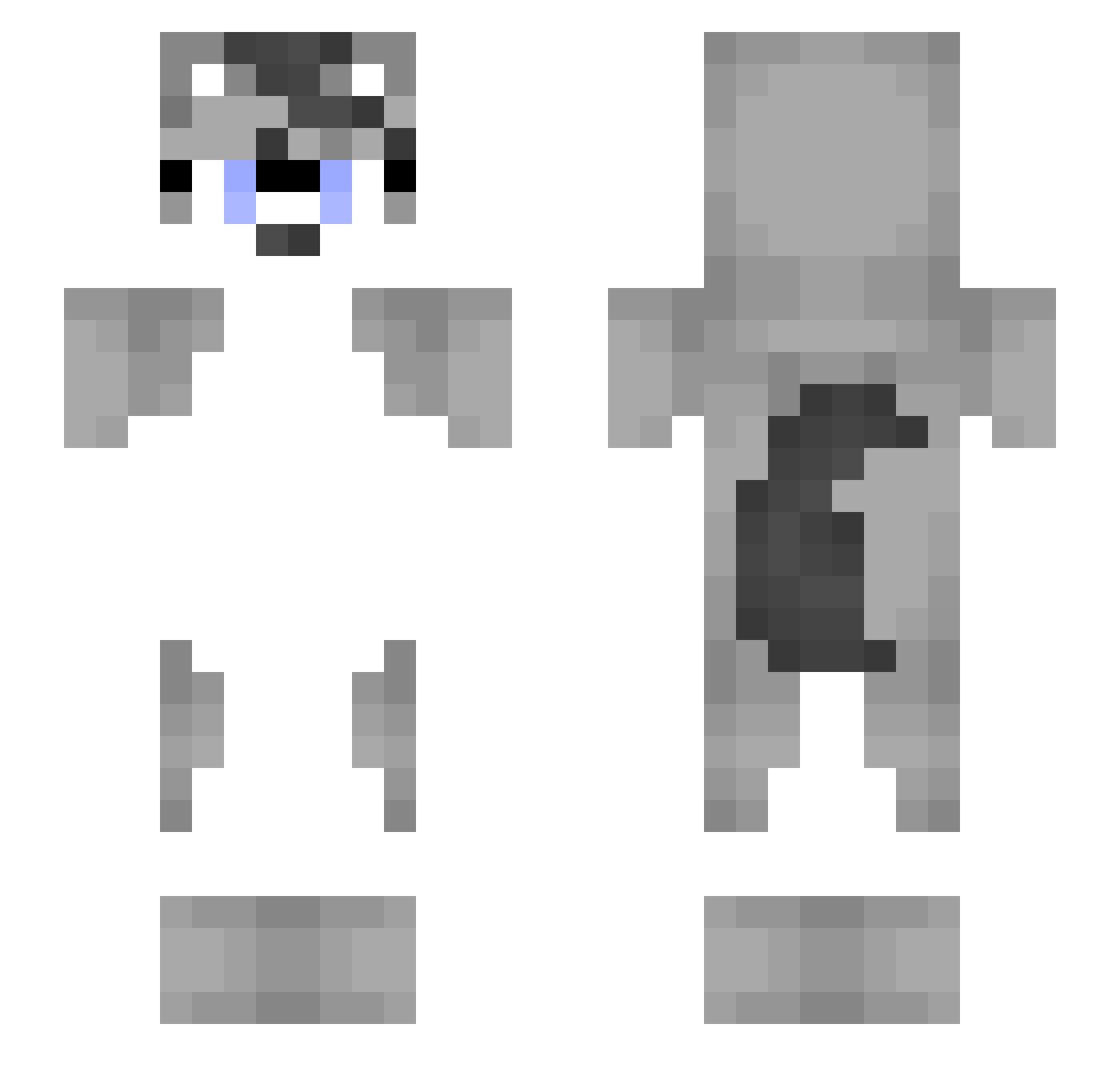 sullyrox Minecraft skin, front and back view