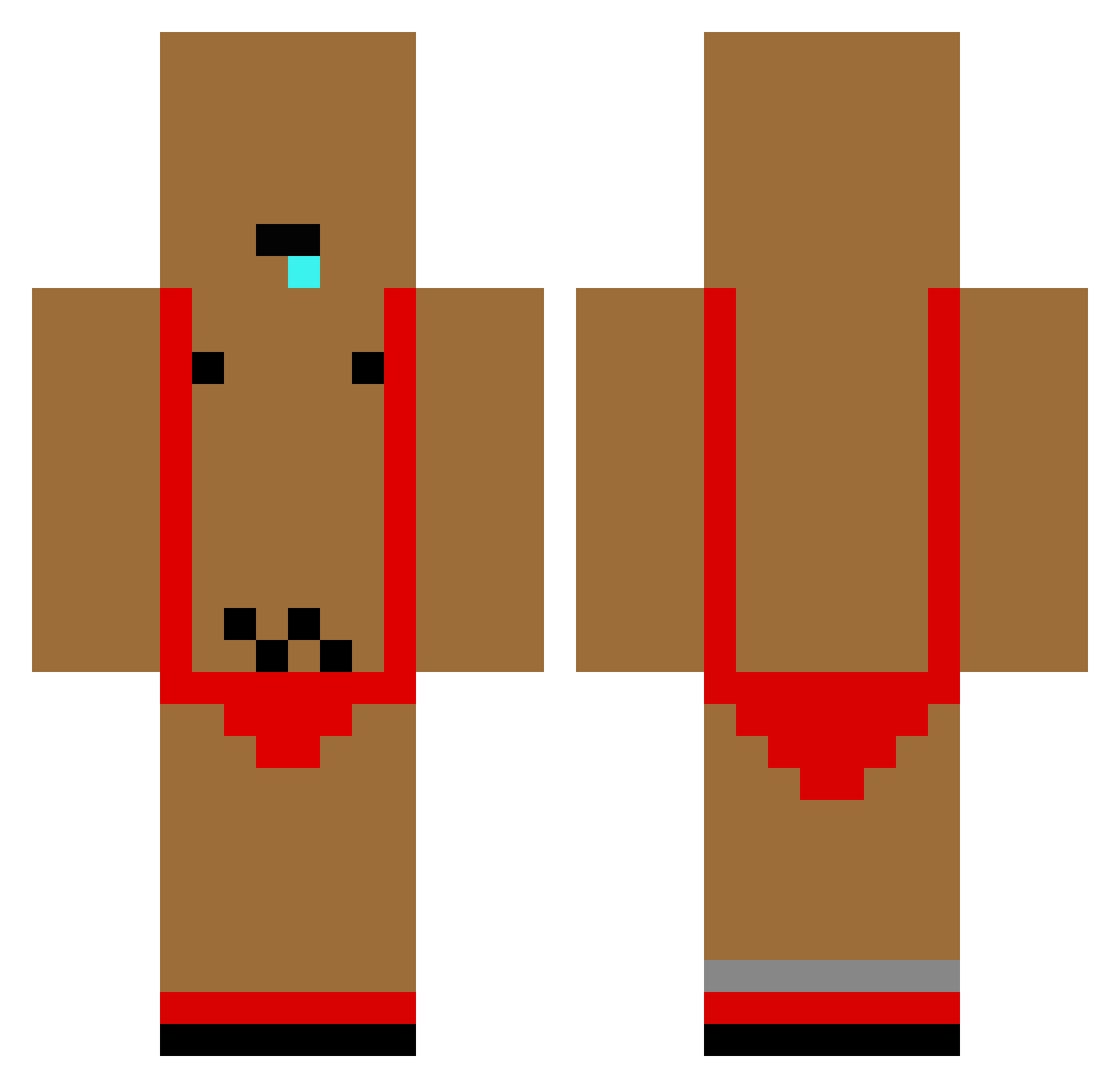 Benidistreet Minecraft skin, front and back view