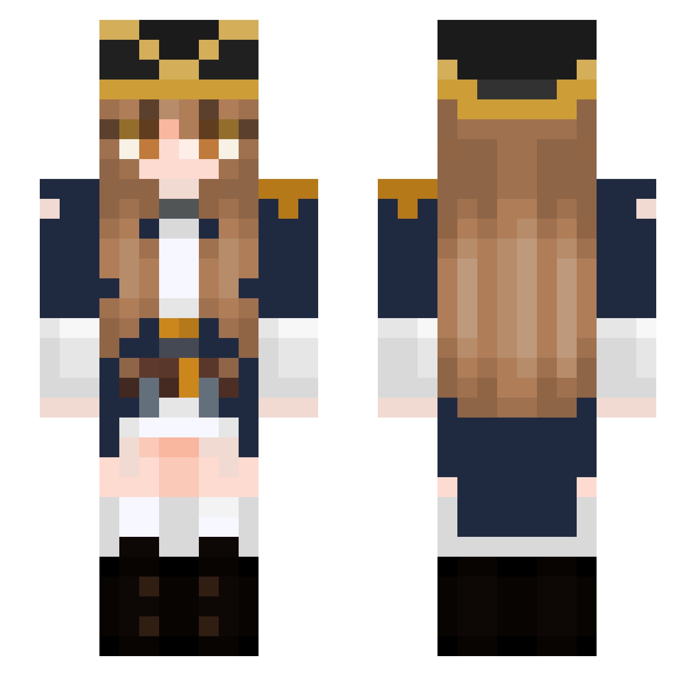 EyedZacharia Minecraft skin, front and back view