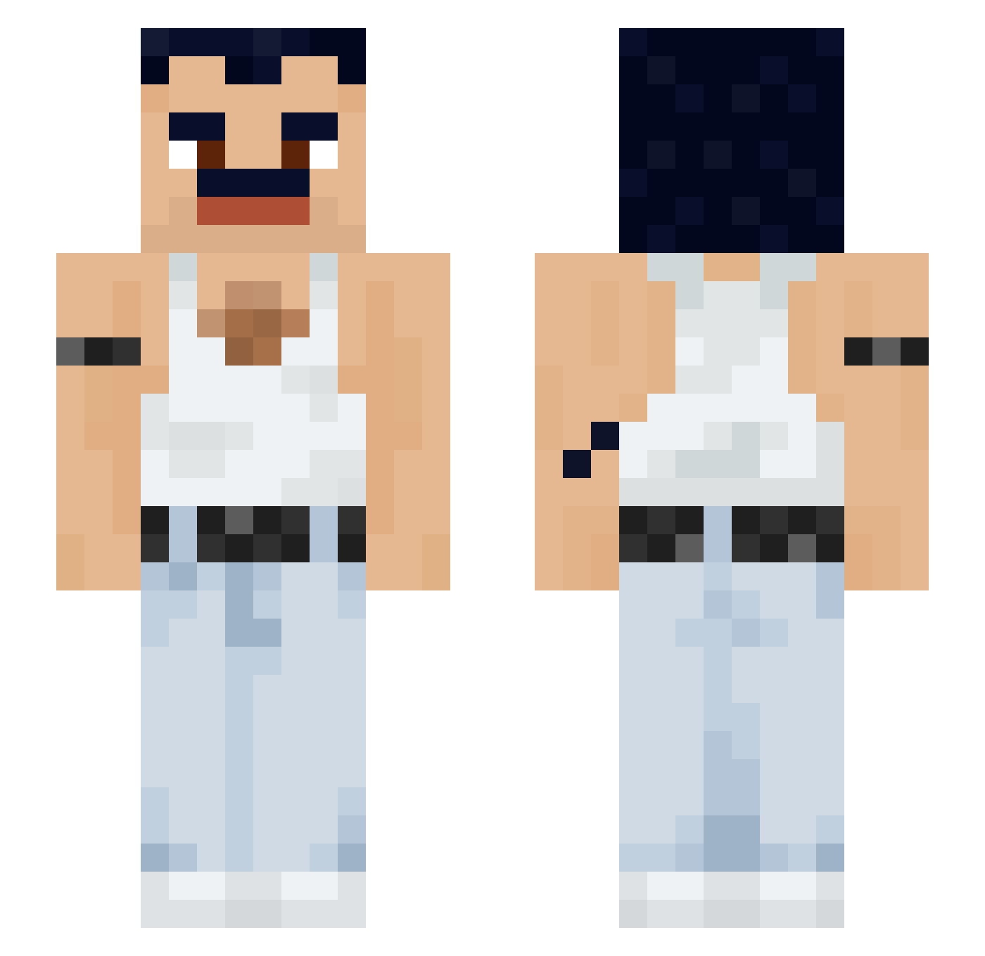 PrettyEGirl12 Minecraft skin, front and back view