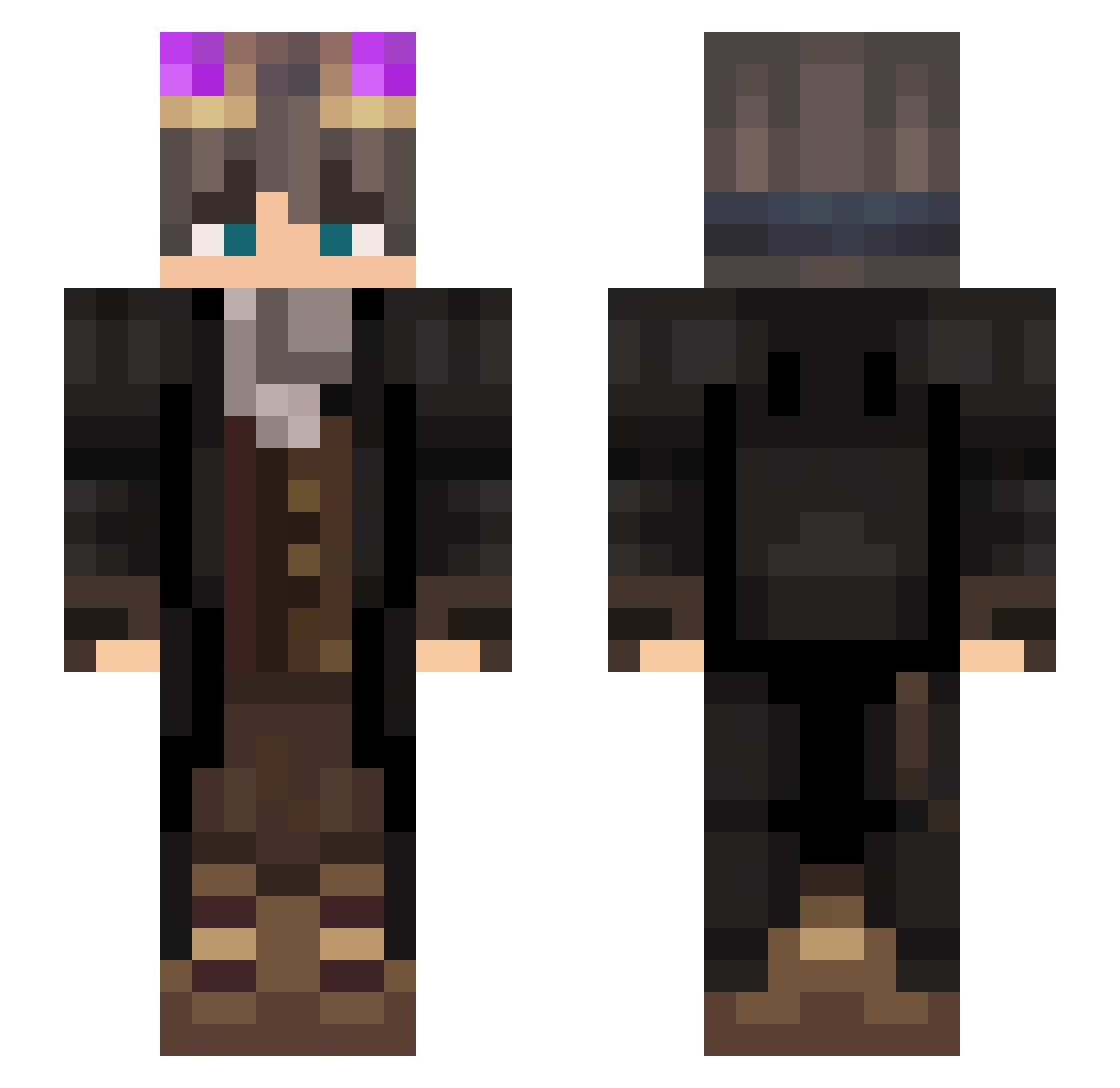Alog Minecraft skin, front and back view