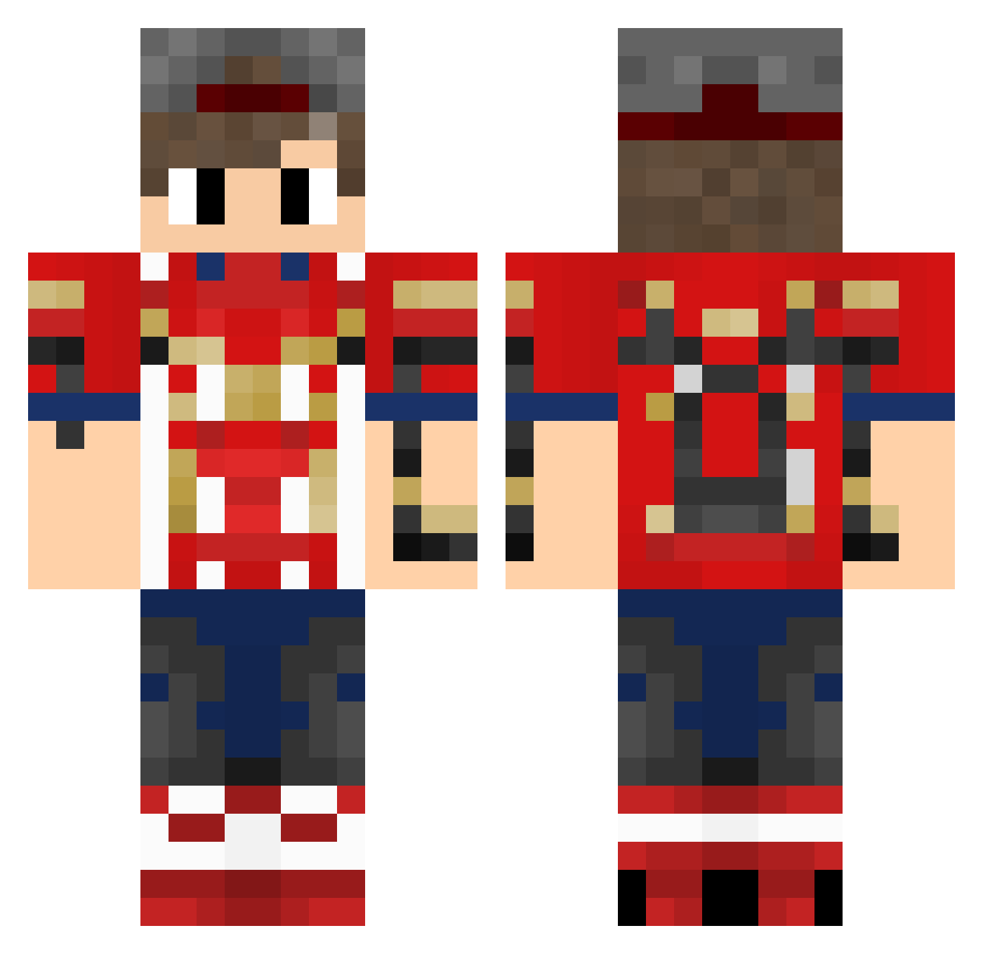 Fupha Minecraft skin, front and back view