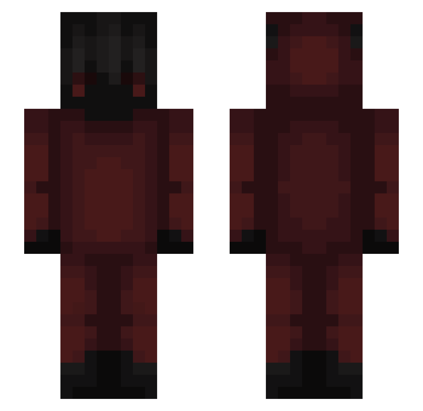 Sarcotic Minecraft skin, front and back view