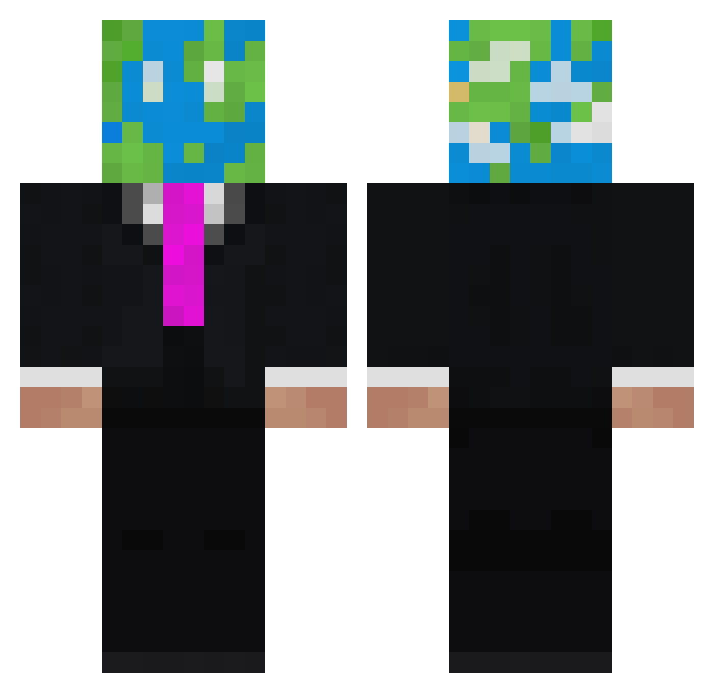 NotStiwii Minecraft skin, front and back view