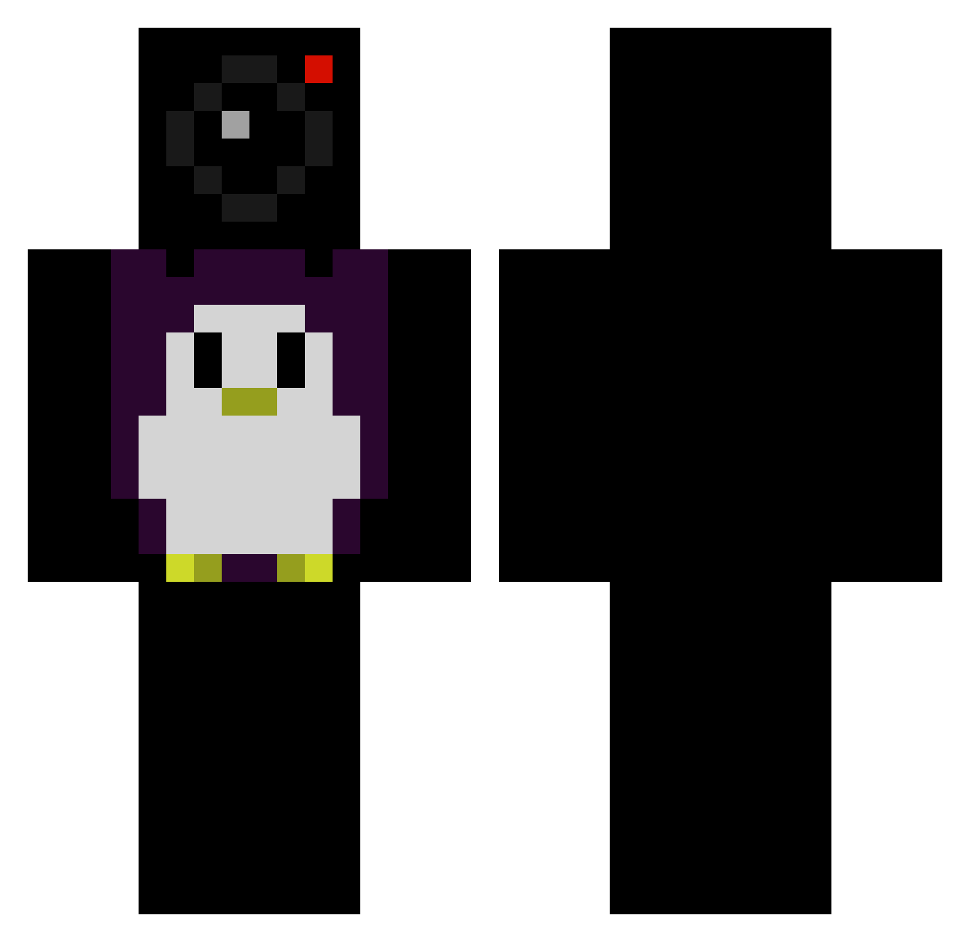Miscorrect Minecraft skin, front and back view