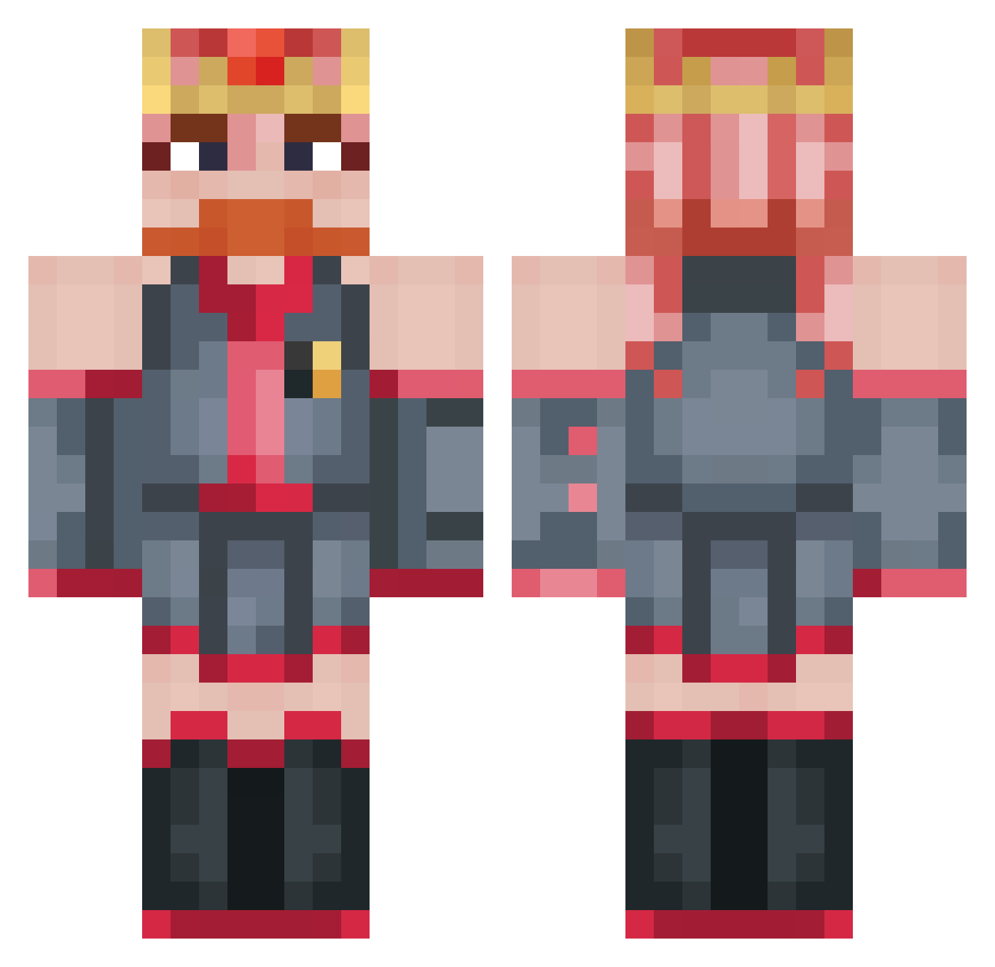 EmperorValentine Minecraft skin, front and back view