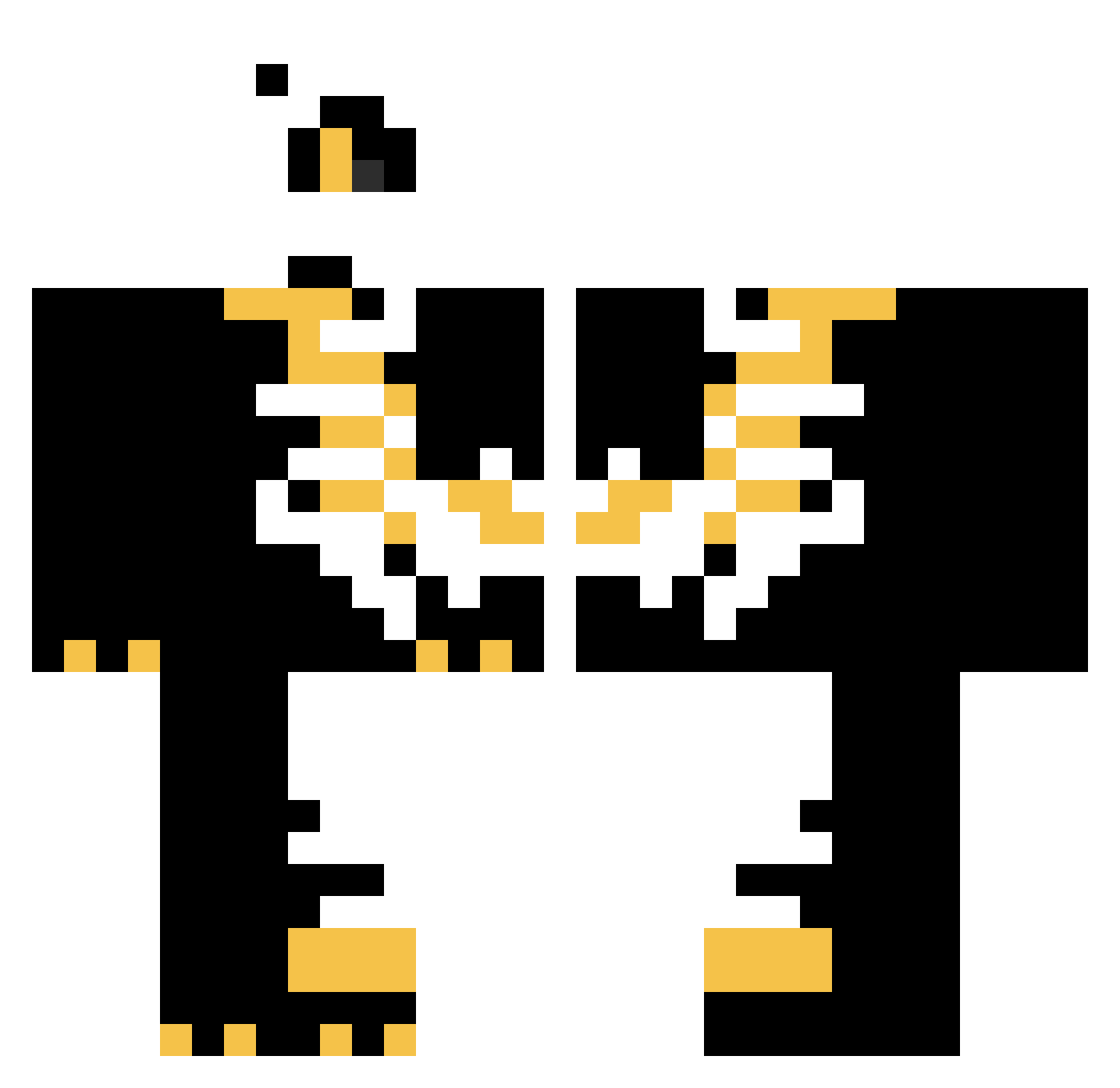 Bendyplz Minecraft skin, front and back view