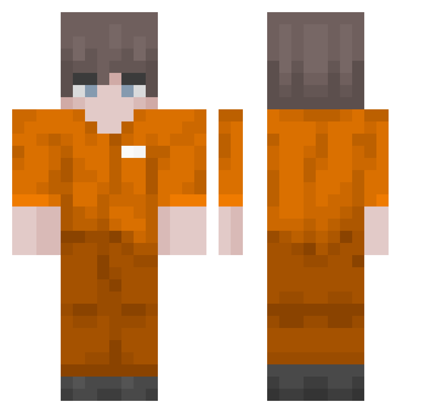 REB1N Minecraft skin, front and back view