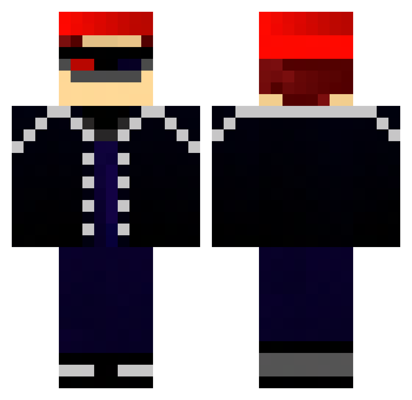 PokkenBlue Minecraft skin, front and back view