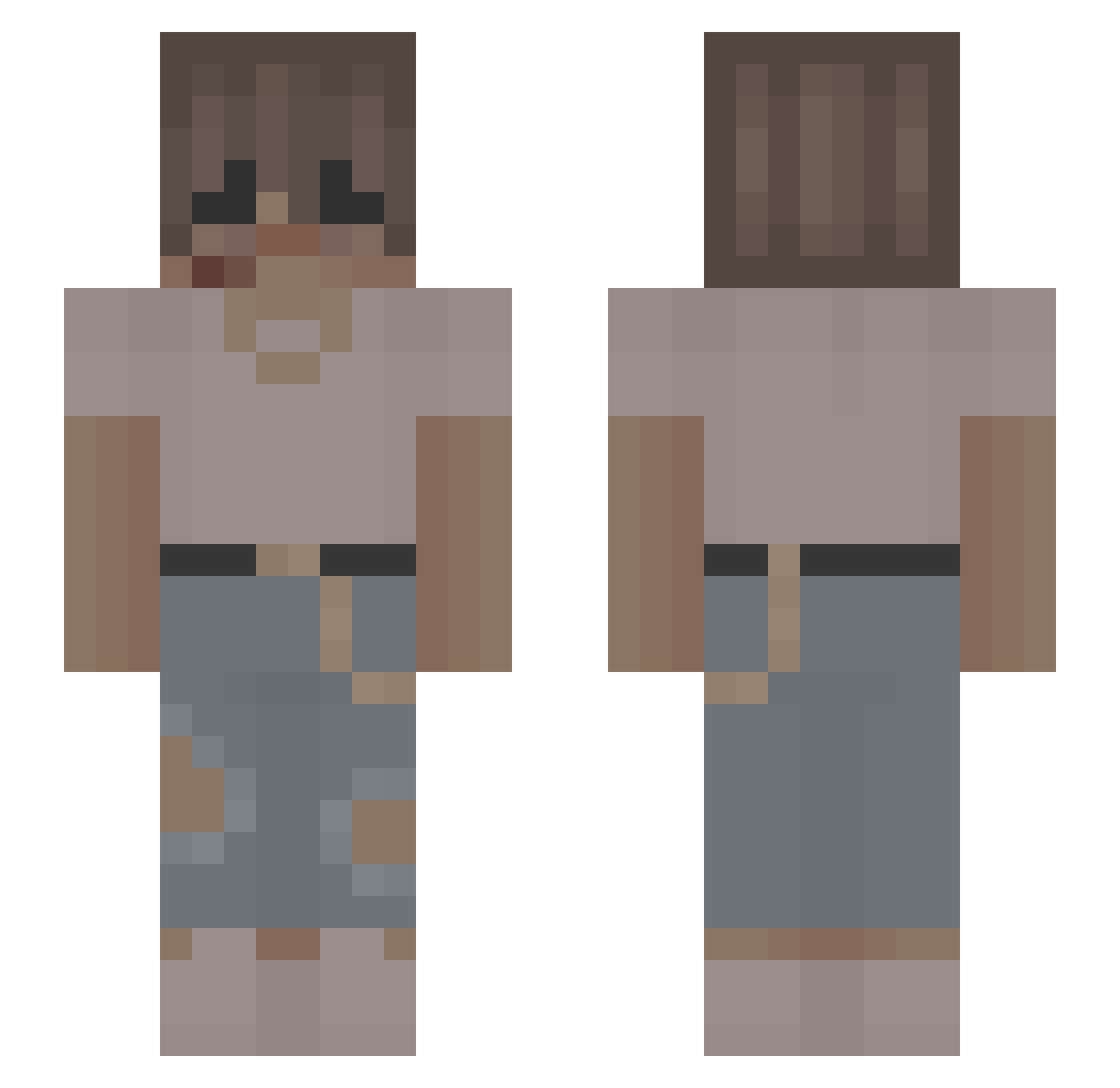 HitMeWithACar Minecraft skin, front and back view