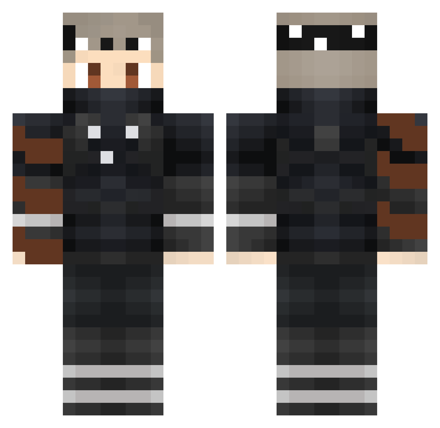 iPoodles_ Minecraft skin, front and back view
