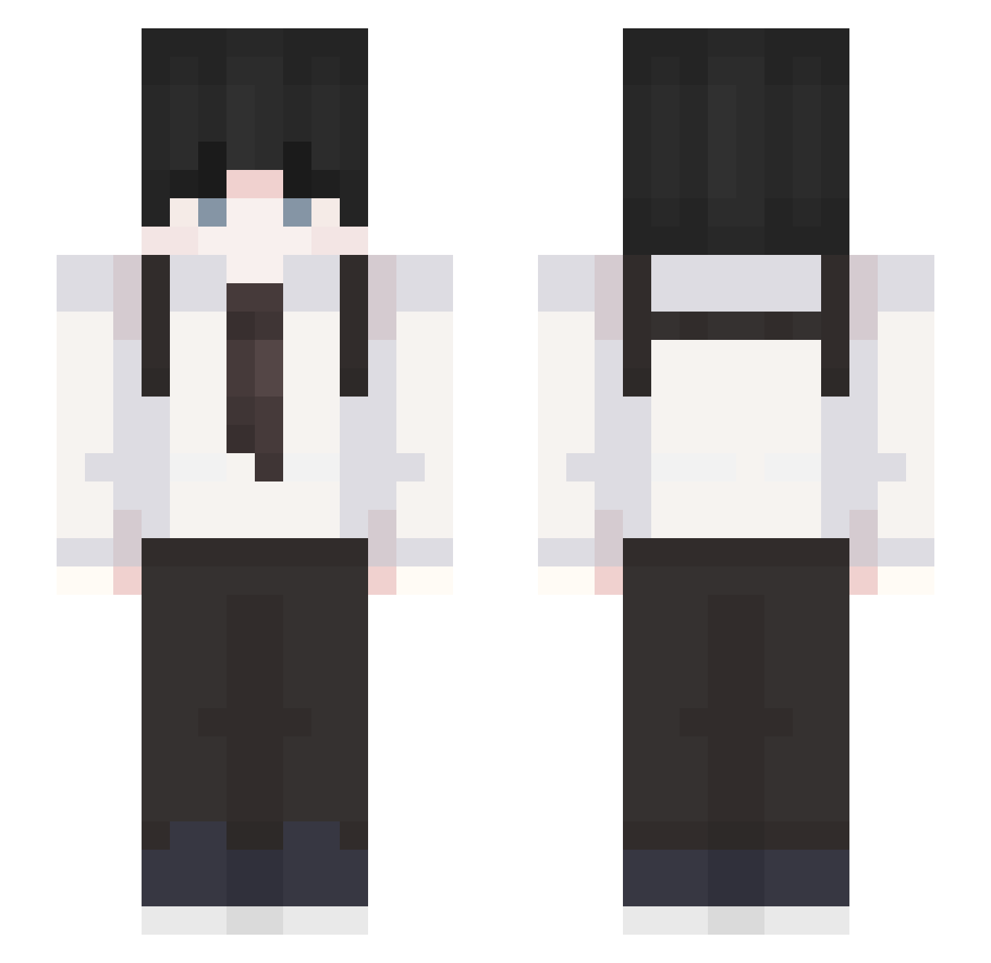 Dillpickley Minecraft skin, front and back view