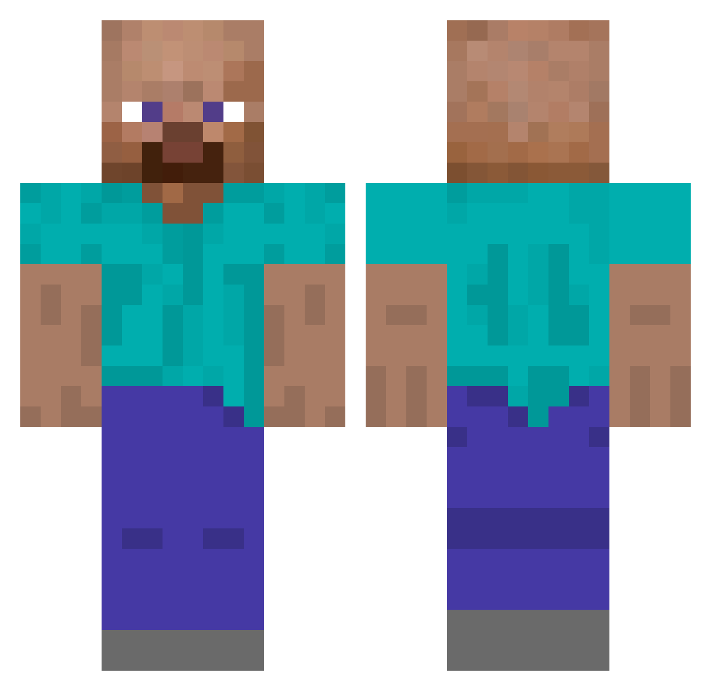 waffffffffffflle Minecraft skin, front and back view