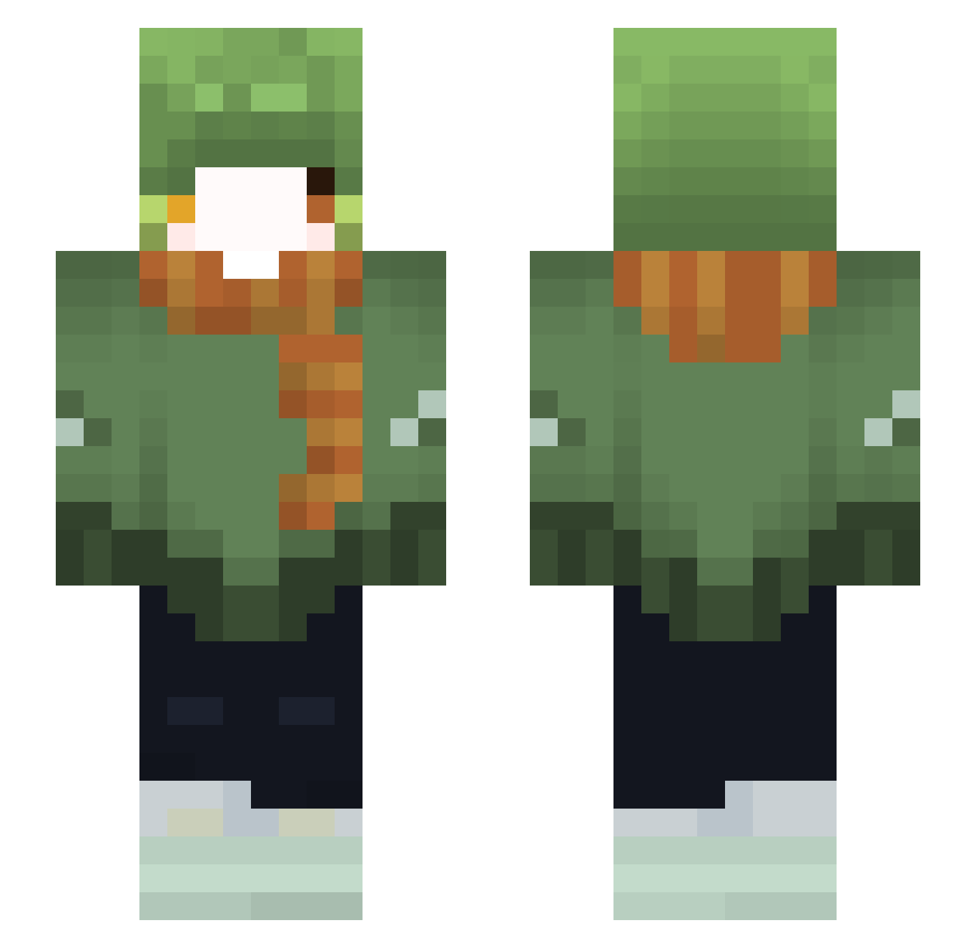qa08 Minecraft skin, front and back view