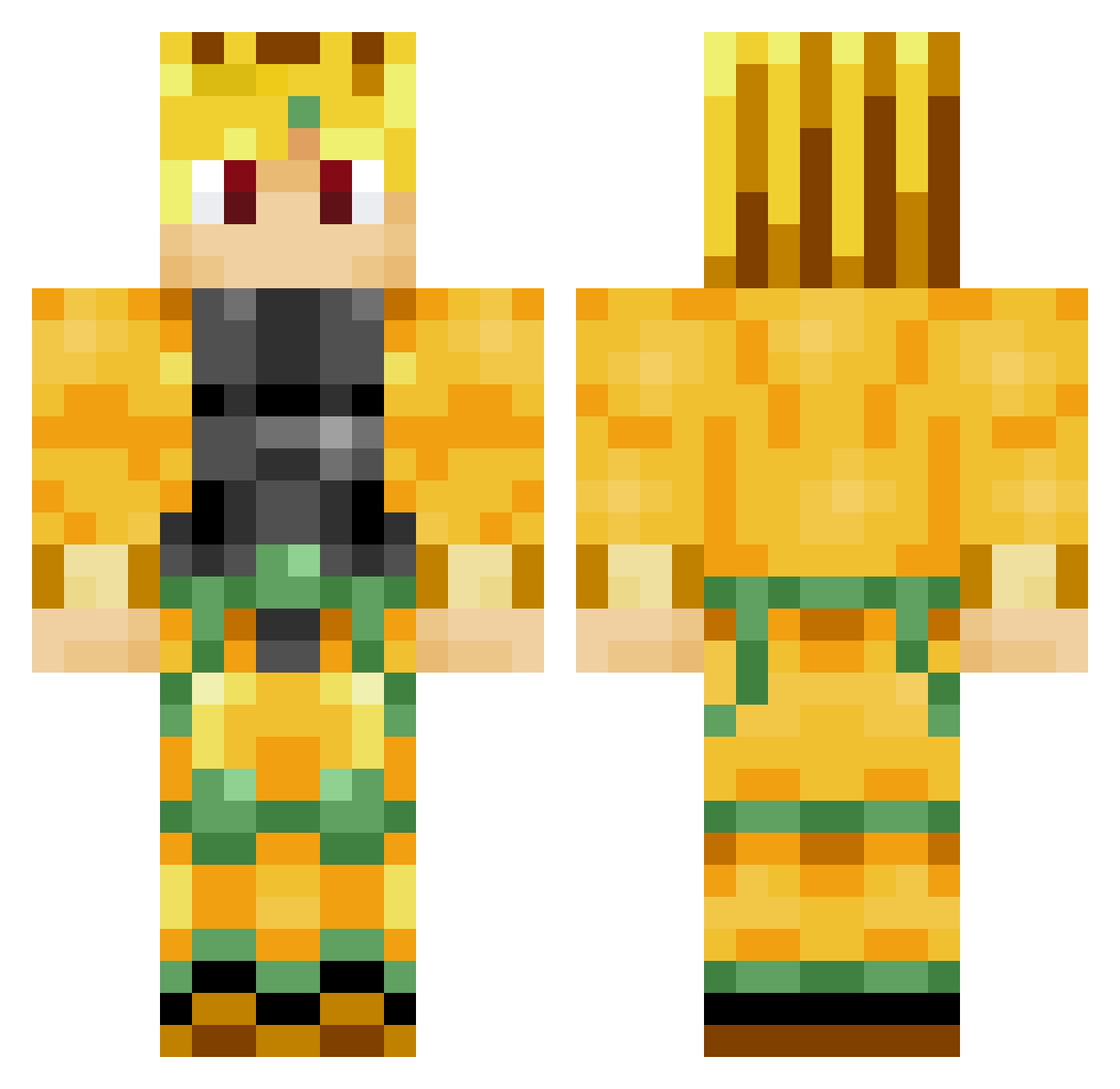 D1io Minecraft skin, front and back view