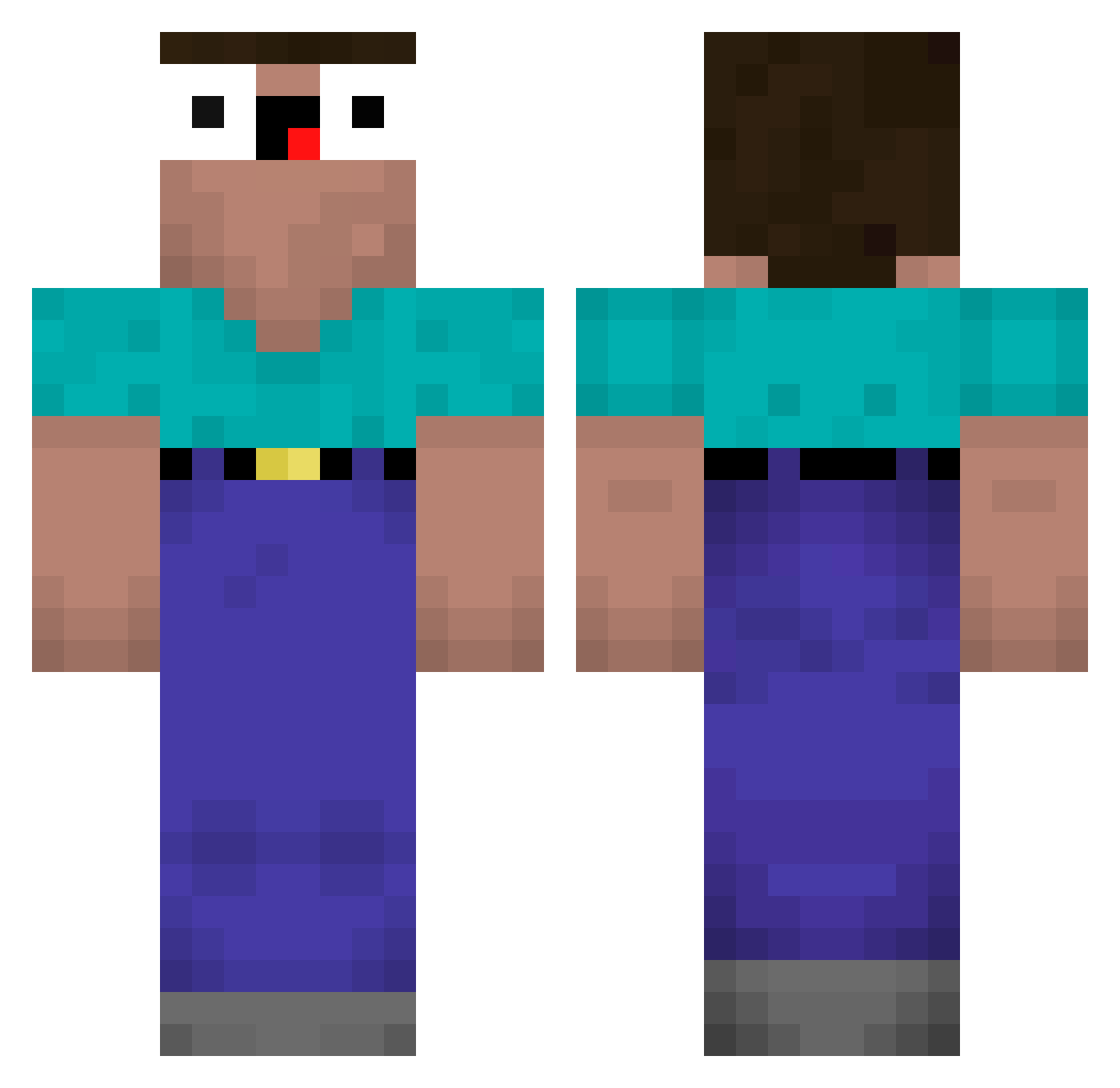 HargLz Minecraft skin, front and back view