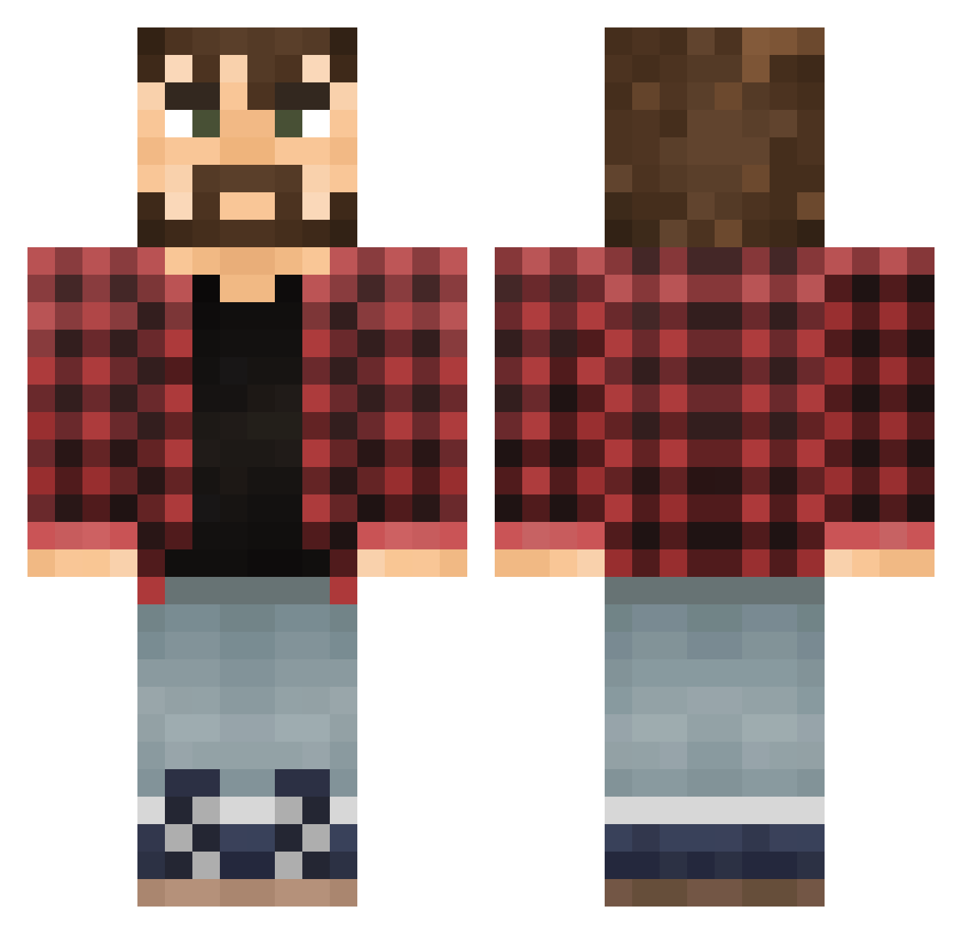 JC_Stratocaster Minecraft skin, front and back view