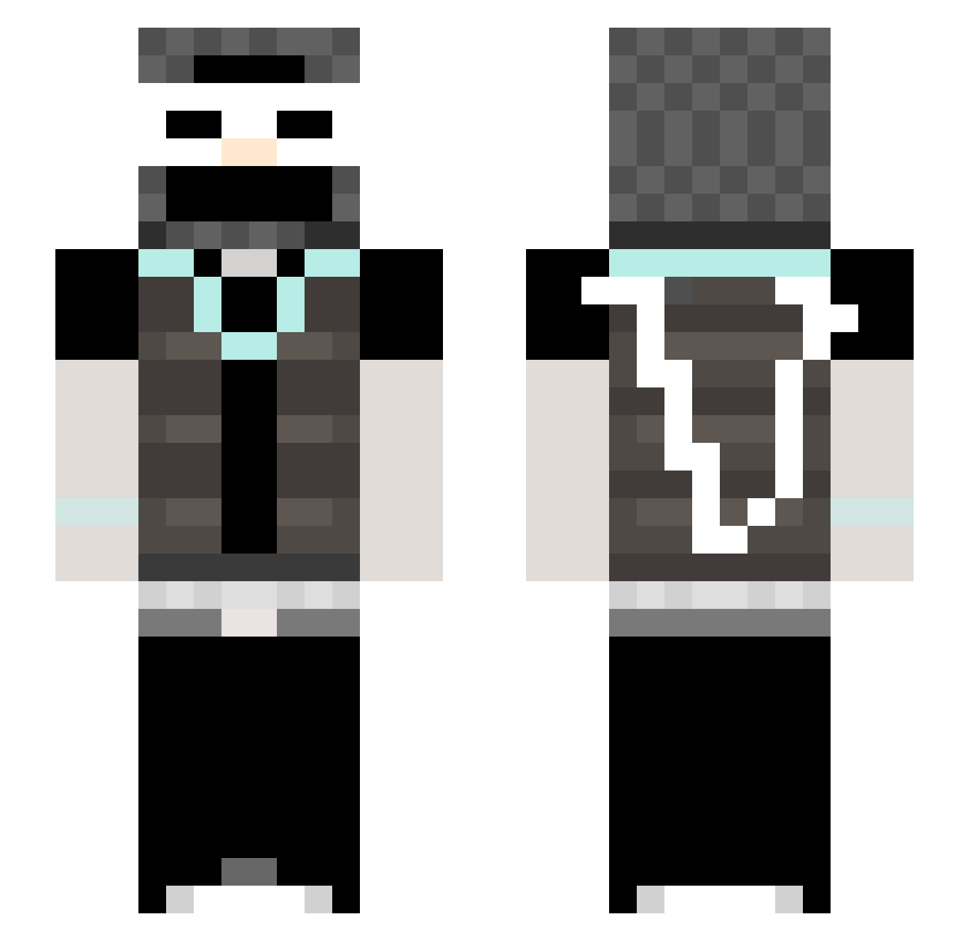 thughuntervinnie Minecraft skin, front and back view