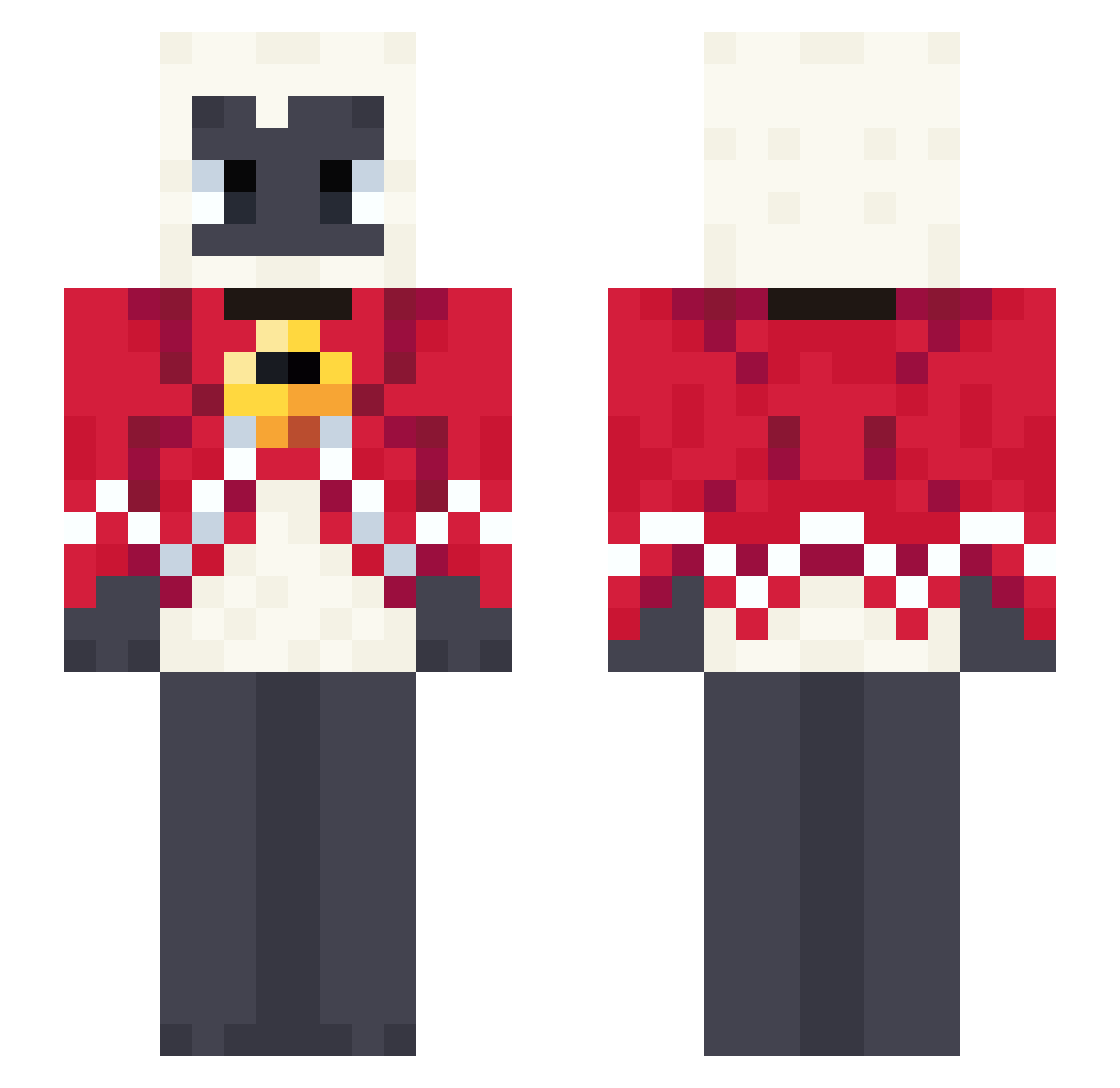 BallPin64 Minecraft skin, front and back view