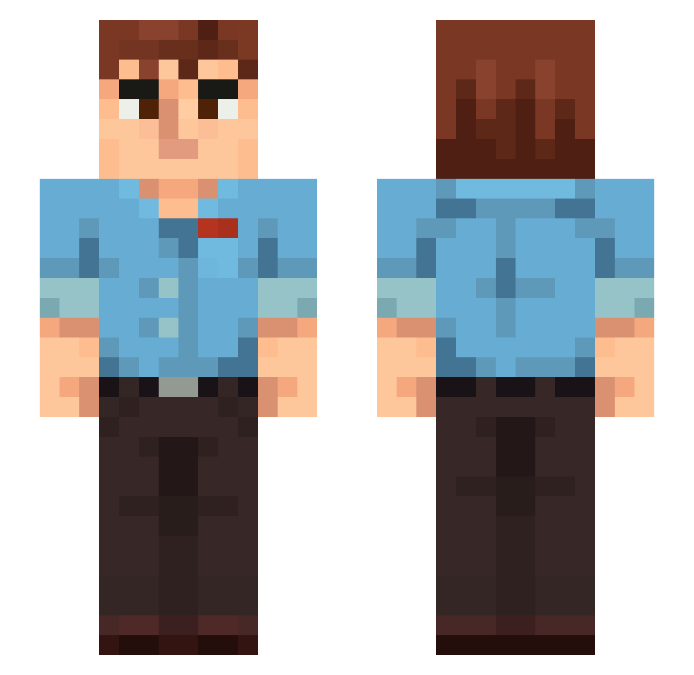 Balllllllllllll Minecraft skin, front and back view