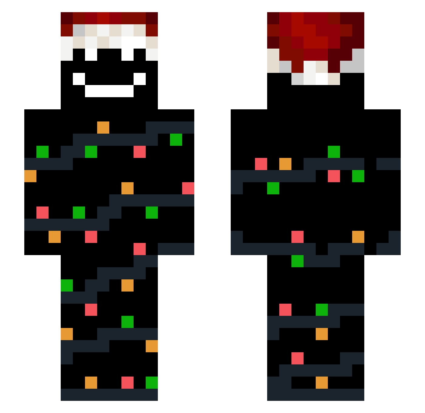 prkss Minecraft skin, front and back view