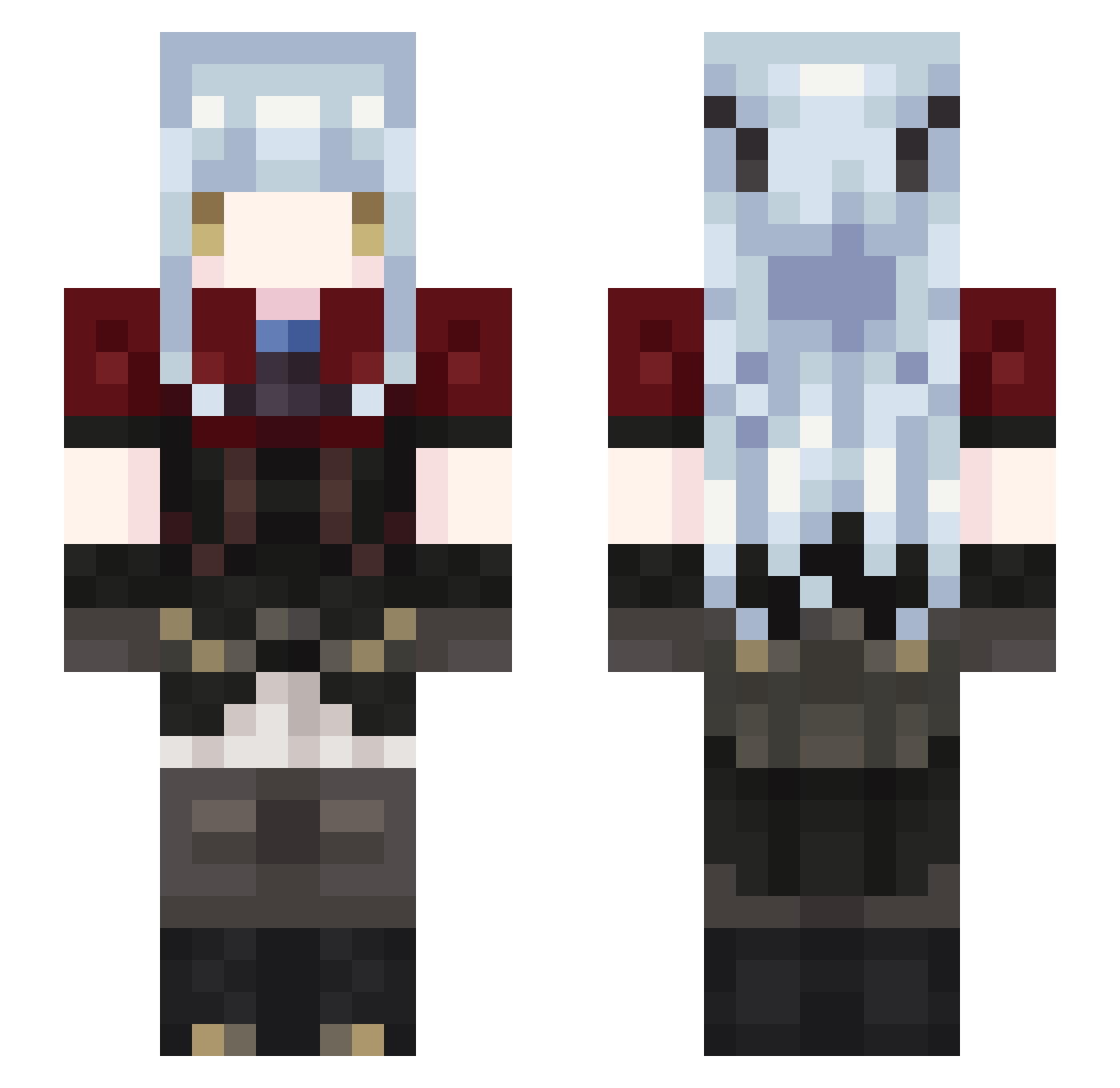 YTZHNCL Minecraft skin, front and back view
