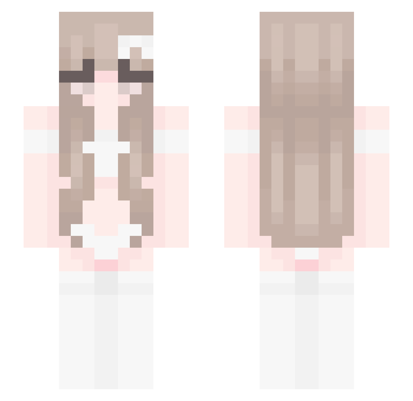 allected Minecraft skin, front and back view