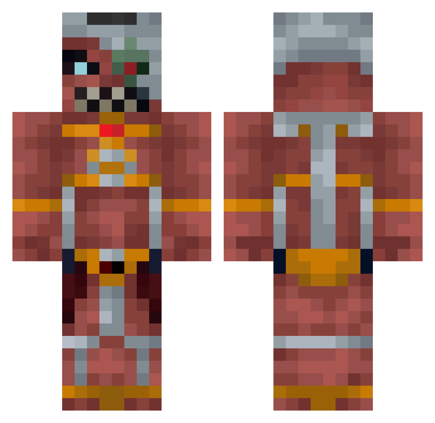 Pommepertuis Minecraft skin, front and back view