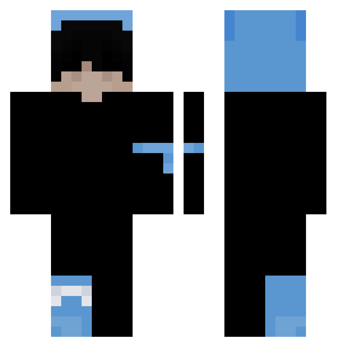 Sea_shark Minecraft skin, front and back view