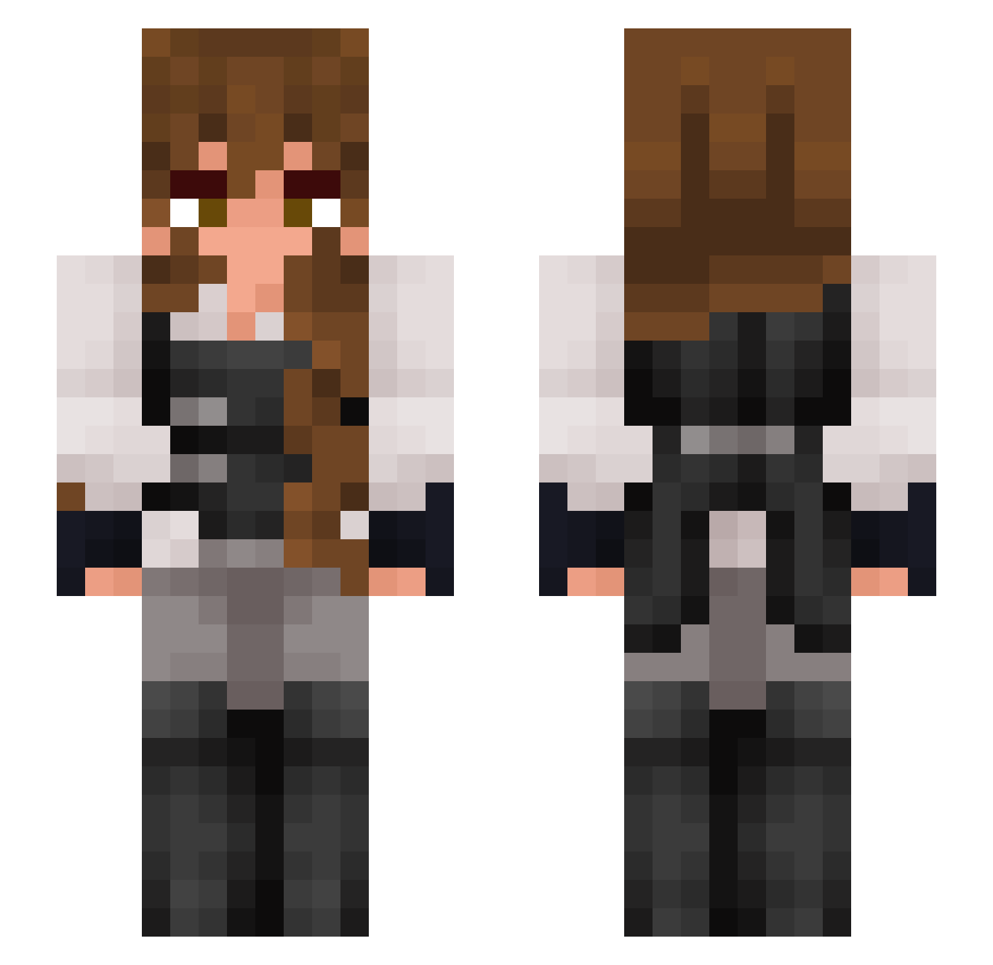 awdri Minecraft skin, front and back view