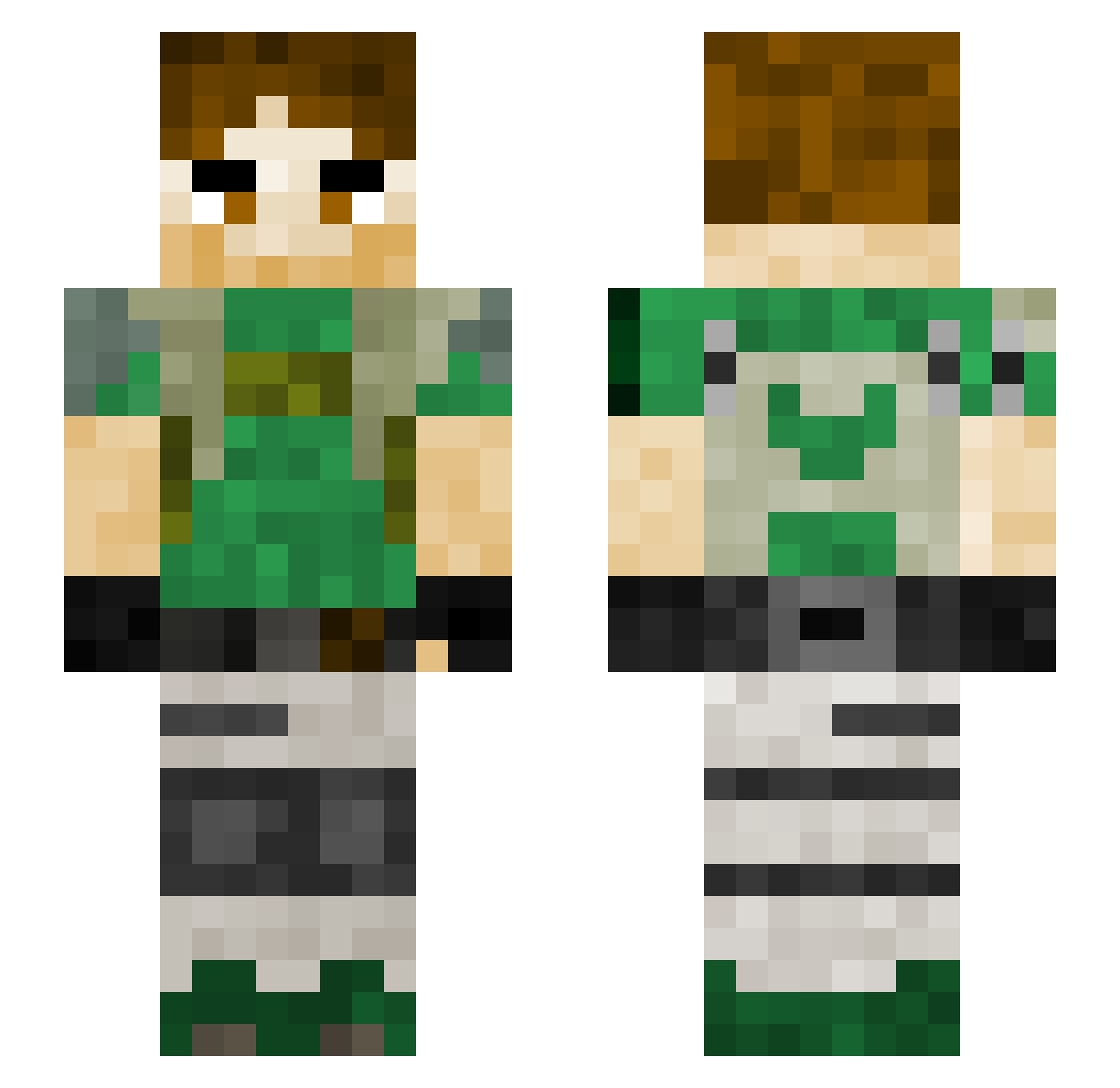 MizQ Minecraft skin, front and back view