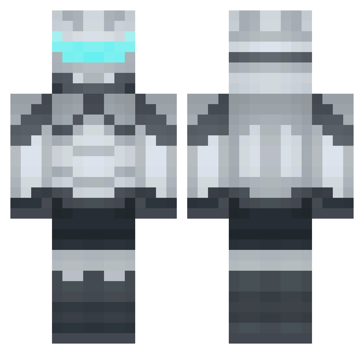 Triatomic Minecraft skin, front and back view