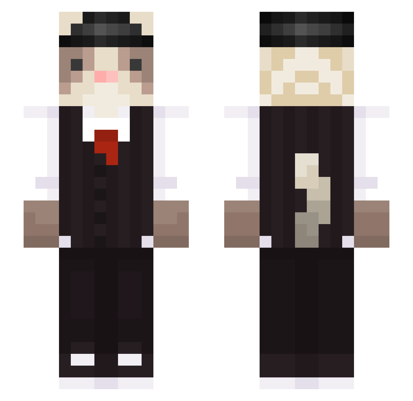 Furabia Minecraft skin, front and back view