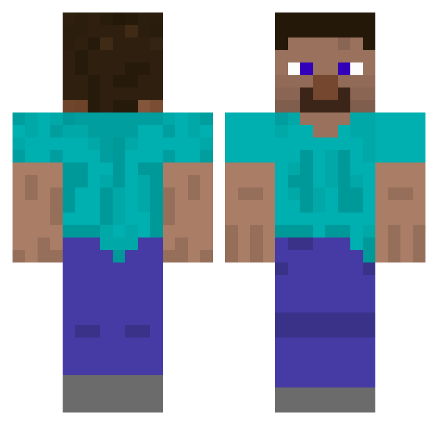 CWBWGOD Minecraft skin, front and back view